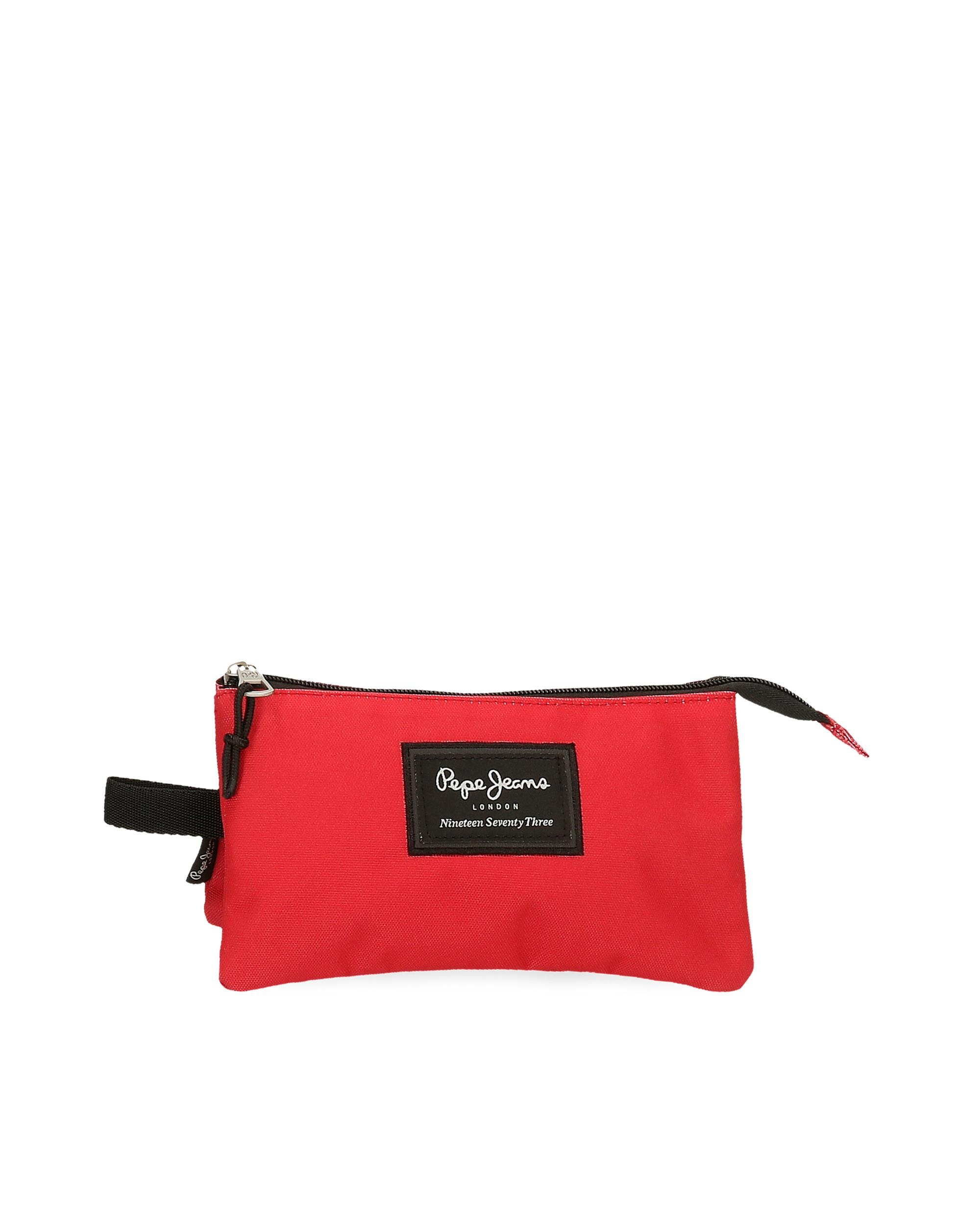 Estojo Pepe Jeans Aris Colorful Três Compartimentos em Vermelho Vermelho-1