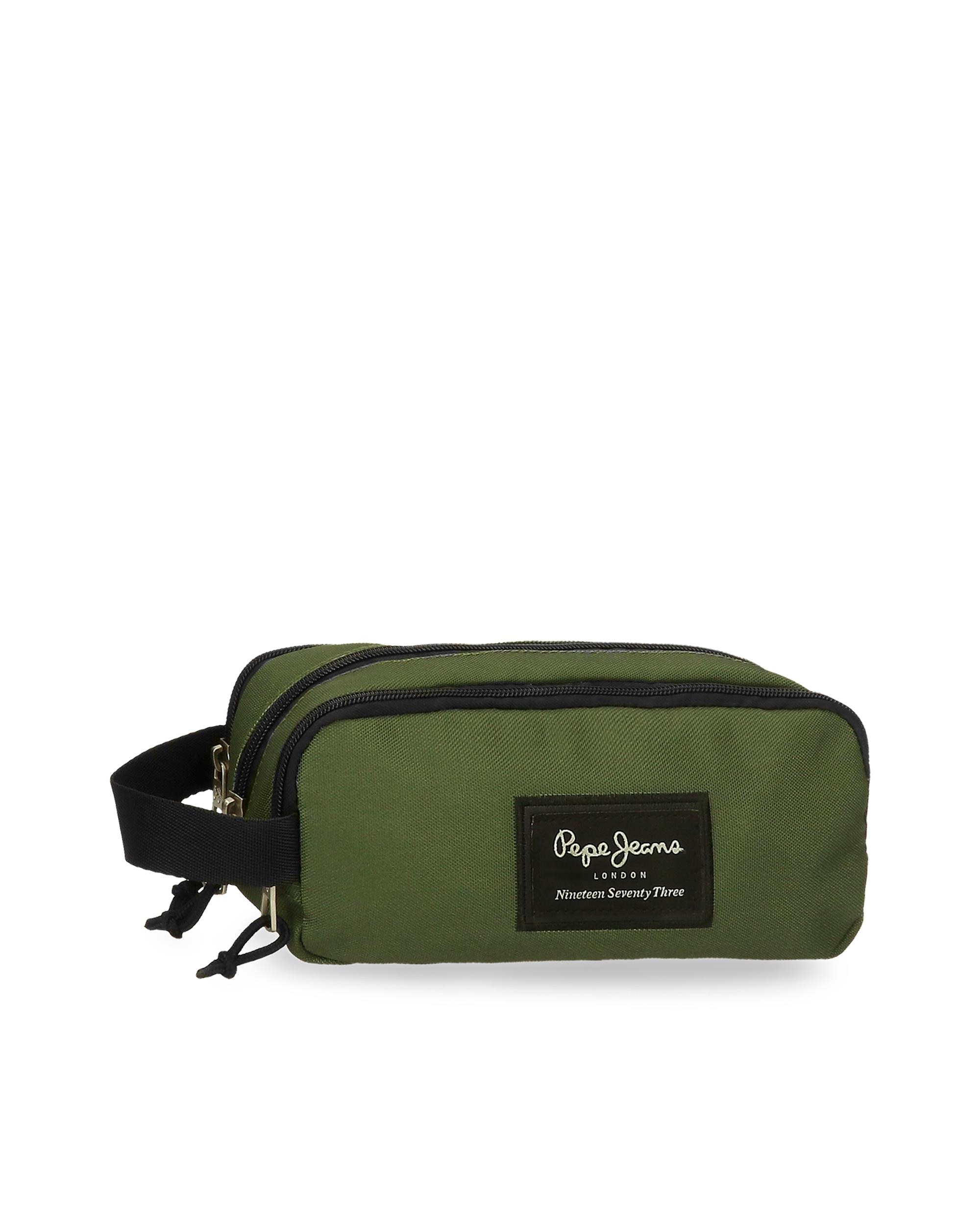 Estojo Pepe Jeans Aris Evergreen Três Compartimentos em Verde-escuro Verde-1