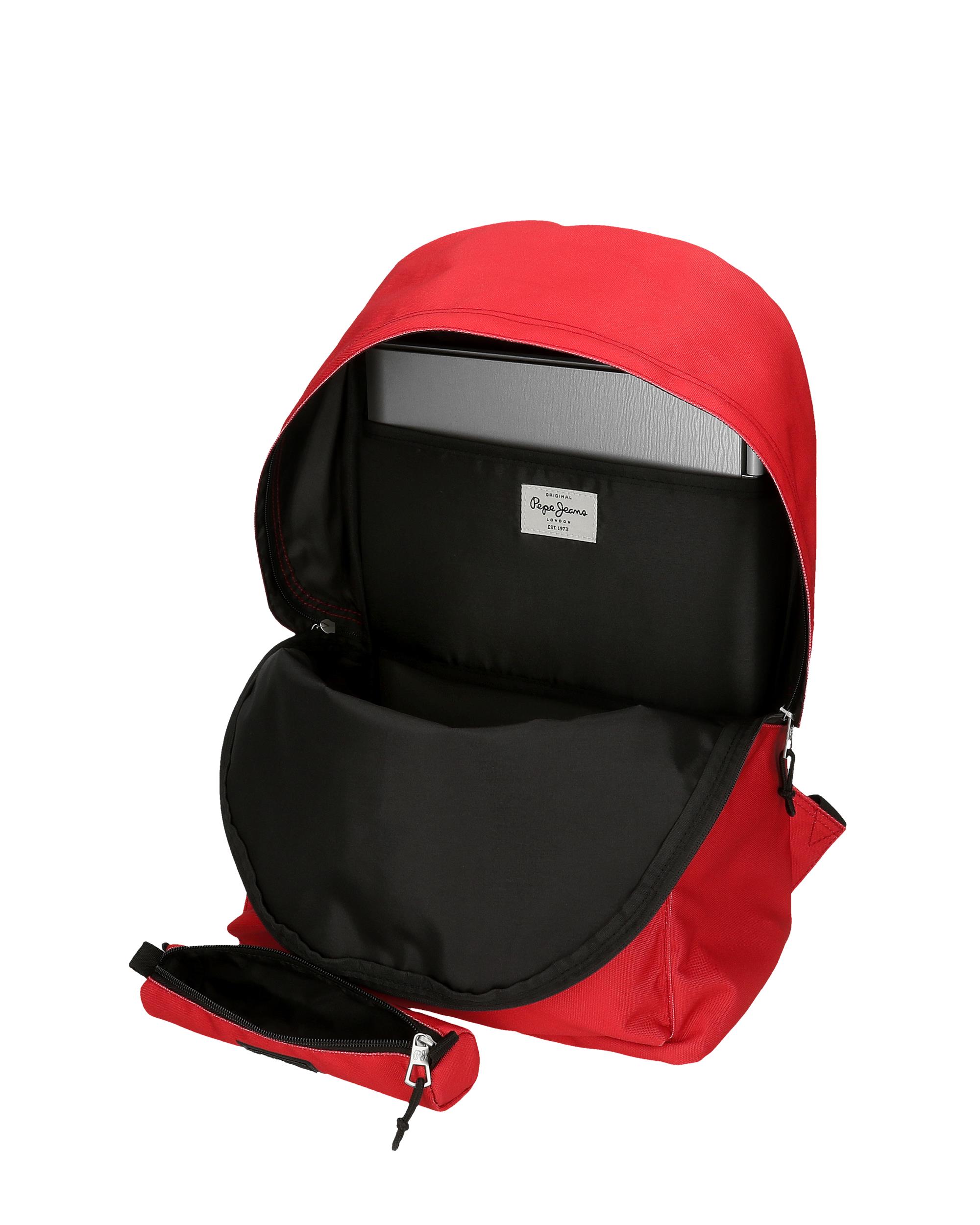 Mochila Pepe Jeans Aris + Estojo Escolar em Vermelho Vermelho-5