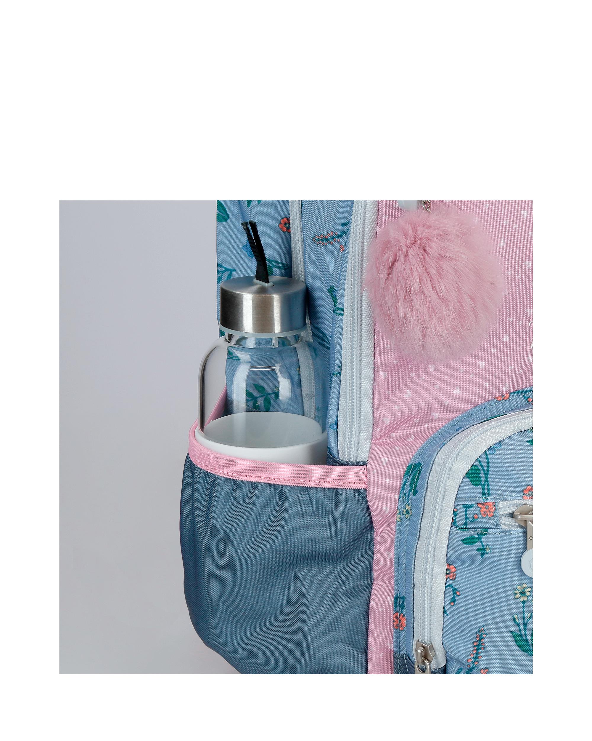 Mochila Pequena Enso We Love Flowers com Carrinho Rosa-6