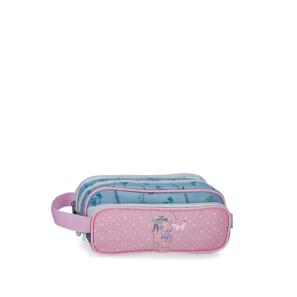 Imagem 0 de Estojo Enso We Love Flowers Três Compartimentos e Alça para Pendurar