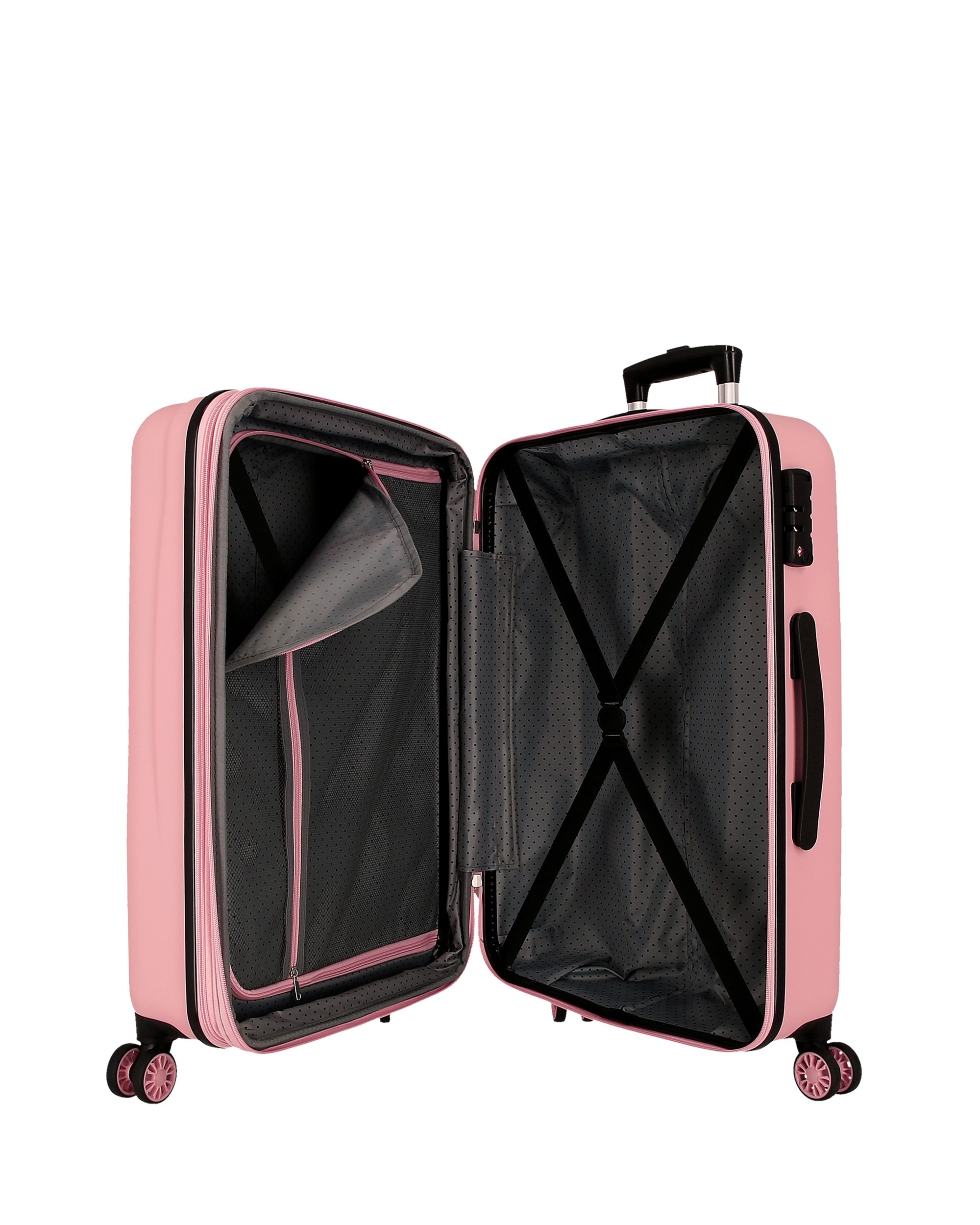 Conjunto de Malas (cabine e Média) Holi Rígida com Capacidade de 104l Rosa-5