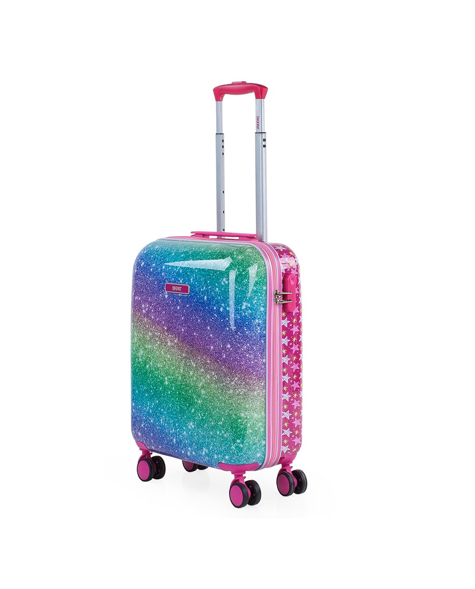 Mala Infantil de Cabine Skpat Shine Like a Star Fúcsia Capacidade 34,5 L Multicolor-2