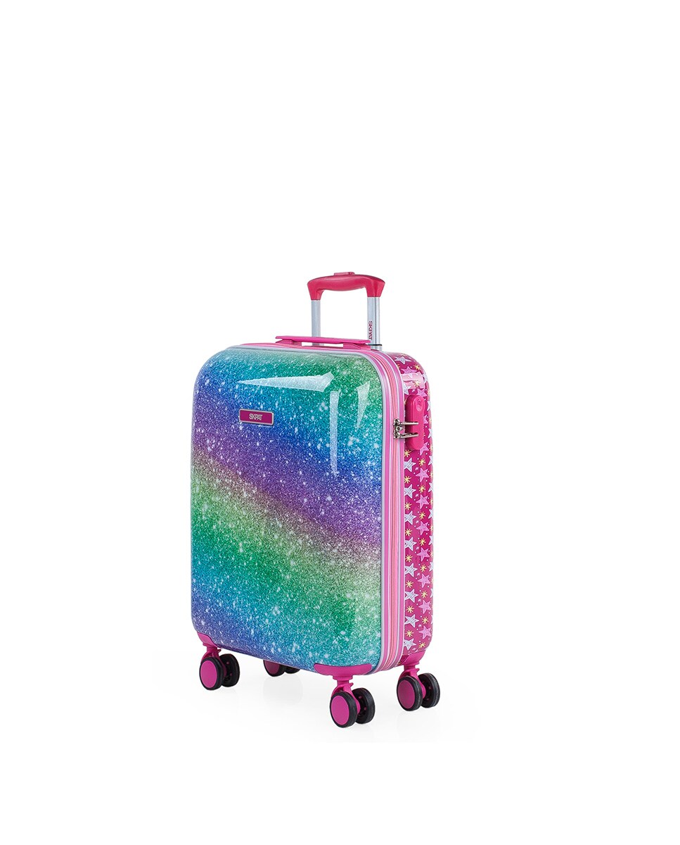 Mala Infantil de Cabine Skpat Shine Like a Star Fúcsia Capacidade 34,5 L Multicolor-3