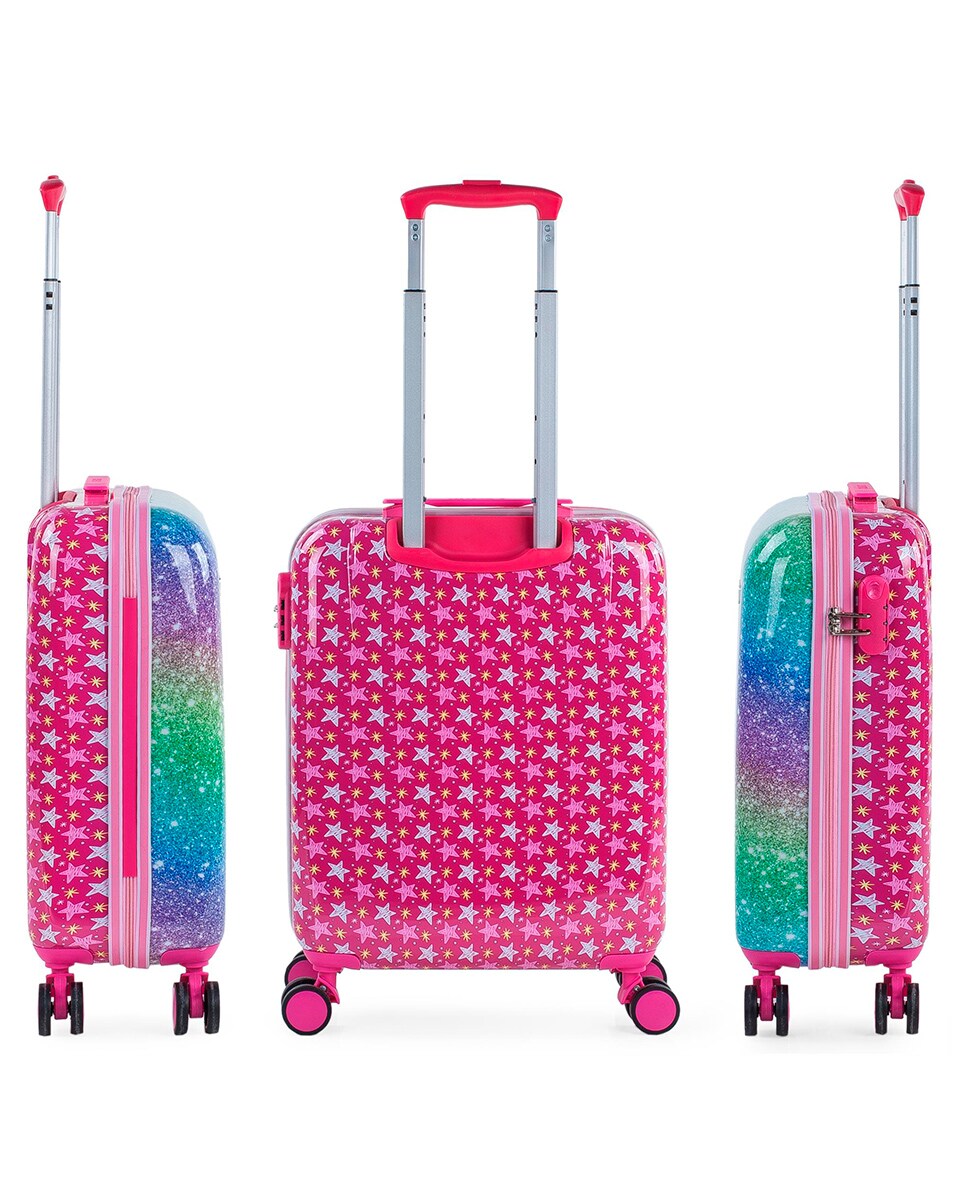 Mala Infantil de Cabine Skpat Shine Like a Star Fúcsia Capacidade 34,5 L Multicolor-4