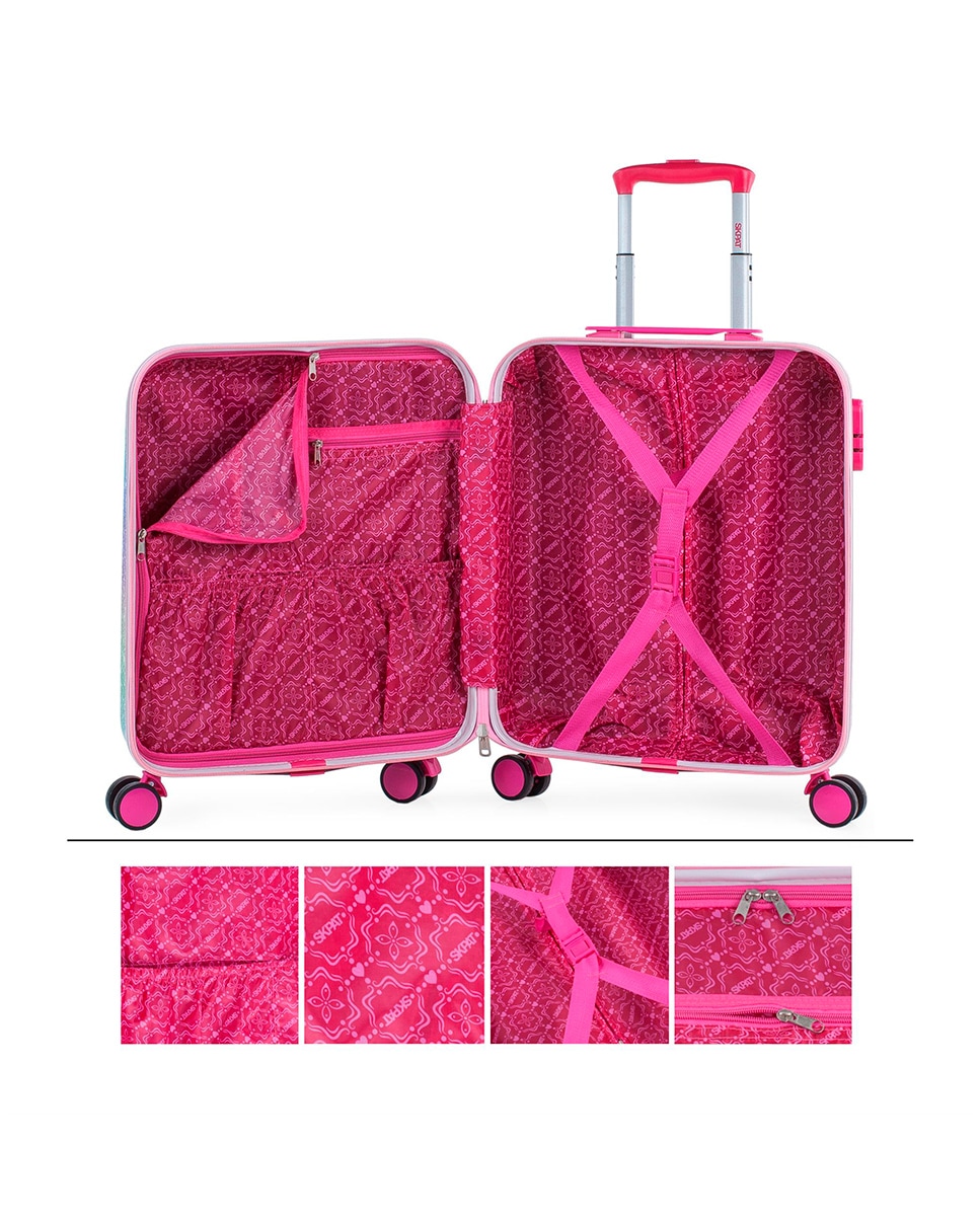 Mala Infantil de Cabine Skpat Shine Like a Star Fúcsia Capacidade 34,5 L Multicolor-5