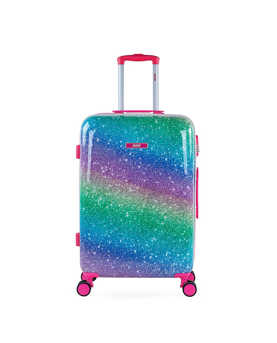 Mala Média Shine Like a Star Rígida com Capacidade 64 L Fúcsia-1