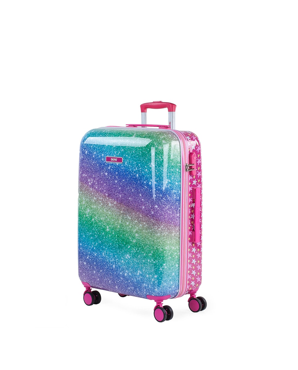 Mala Média Shine Like a Star Rígida com Capacidade 64 L Fúcsia-3