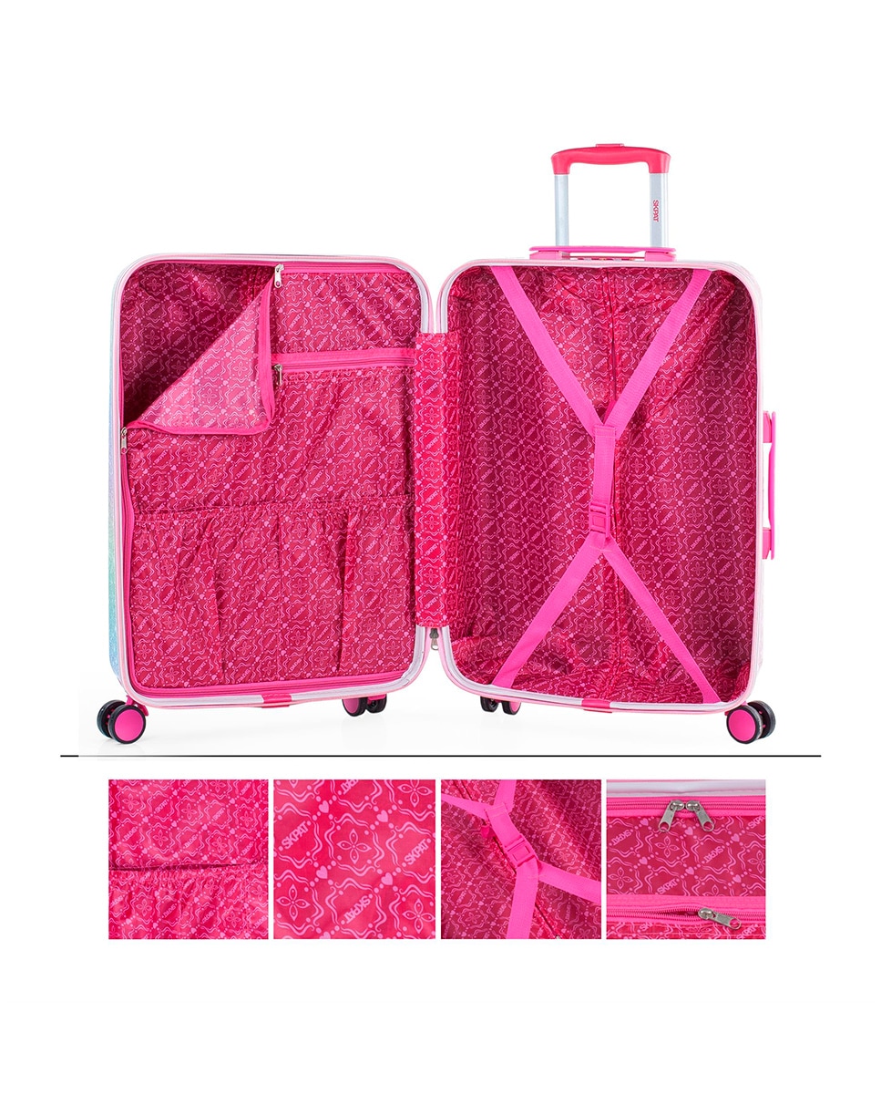 Mala Média Shine Like a Star Rígida com Capacidade 64 L Fúcsia-5