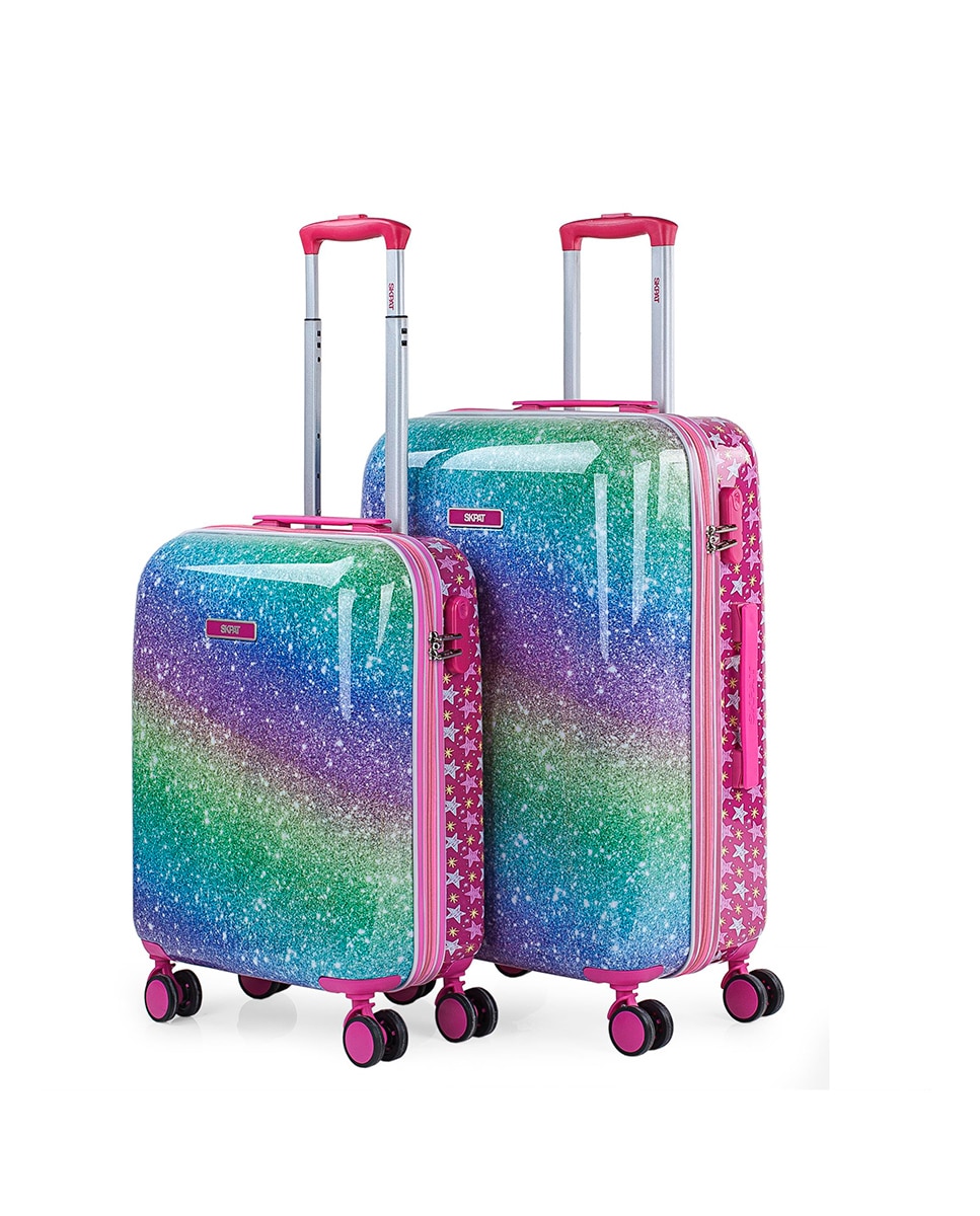 Imagem 0 de Conjunto de Malas (cabine e Média) Shine Like a Star Rígidas com Capacidade 98,5 L