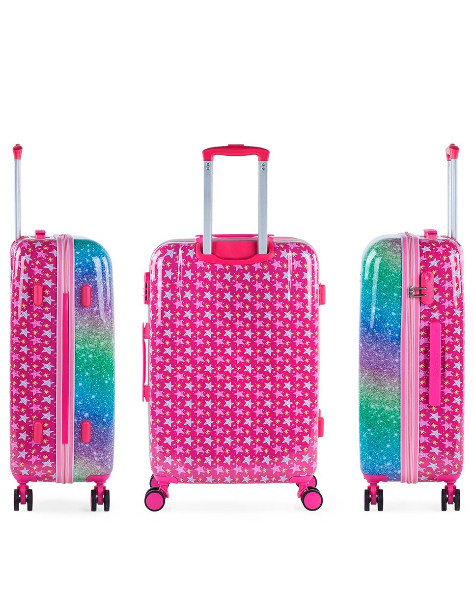 Conjunto de Malas (cabine e Média) Shine Like a Star Rígidas com Capacidade 98,5 L Fúcsia-3