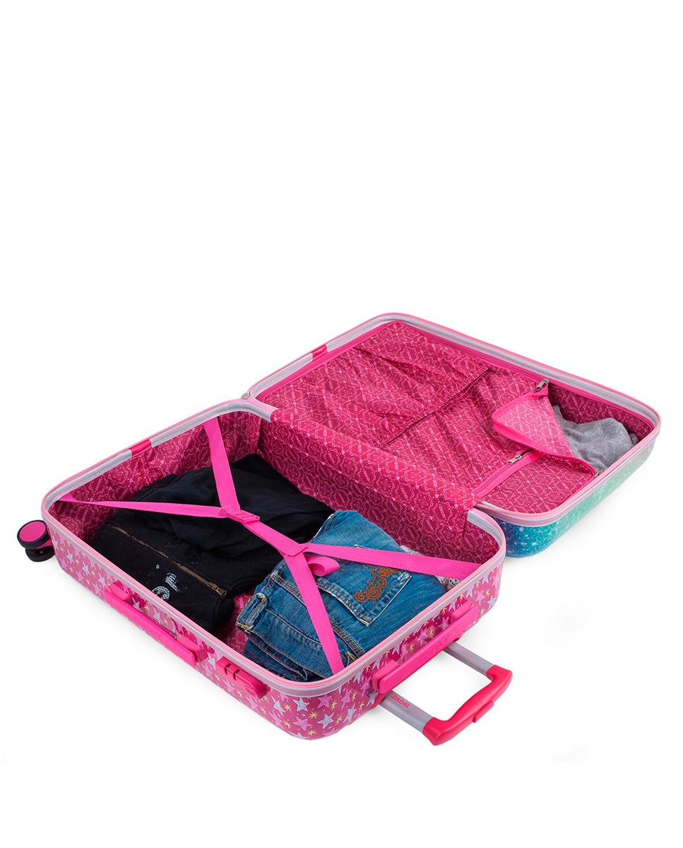 Conjunto de Malas (cabine e Média) Shine Like a Star Rígidas com Capacidade 98,5 L Fúcsia-6