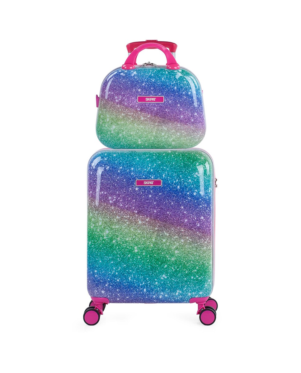 Conjunto de Mala de Cabine Infantil e Necessaire Shine Like a Star Rígido com Capacidade de 50 L Multicolor-1