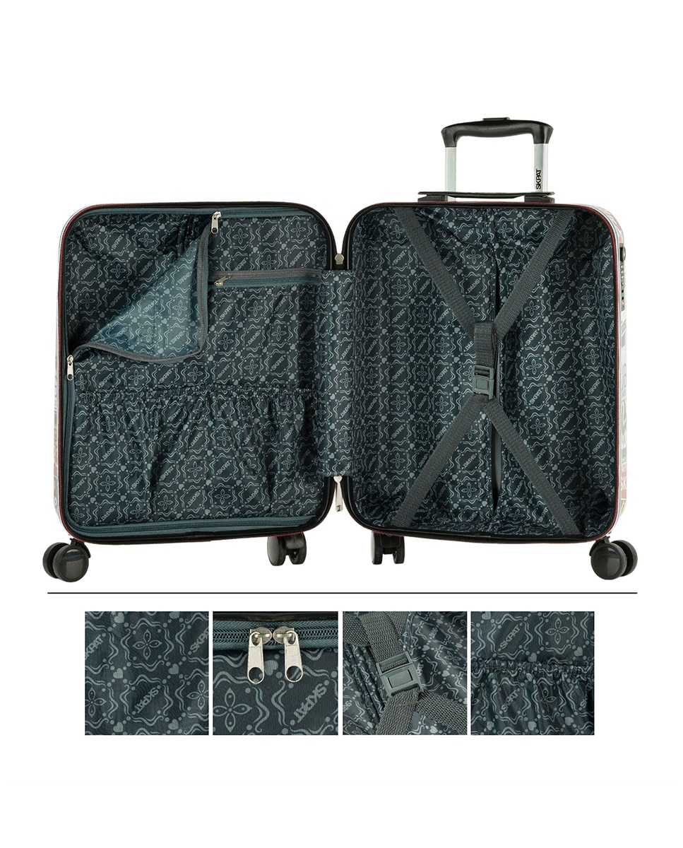 Mala de Cabine City Rígida com Capacidade 38 L Preto-3