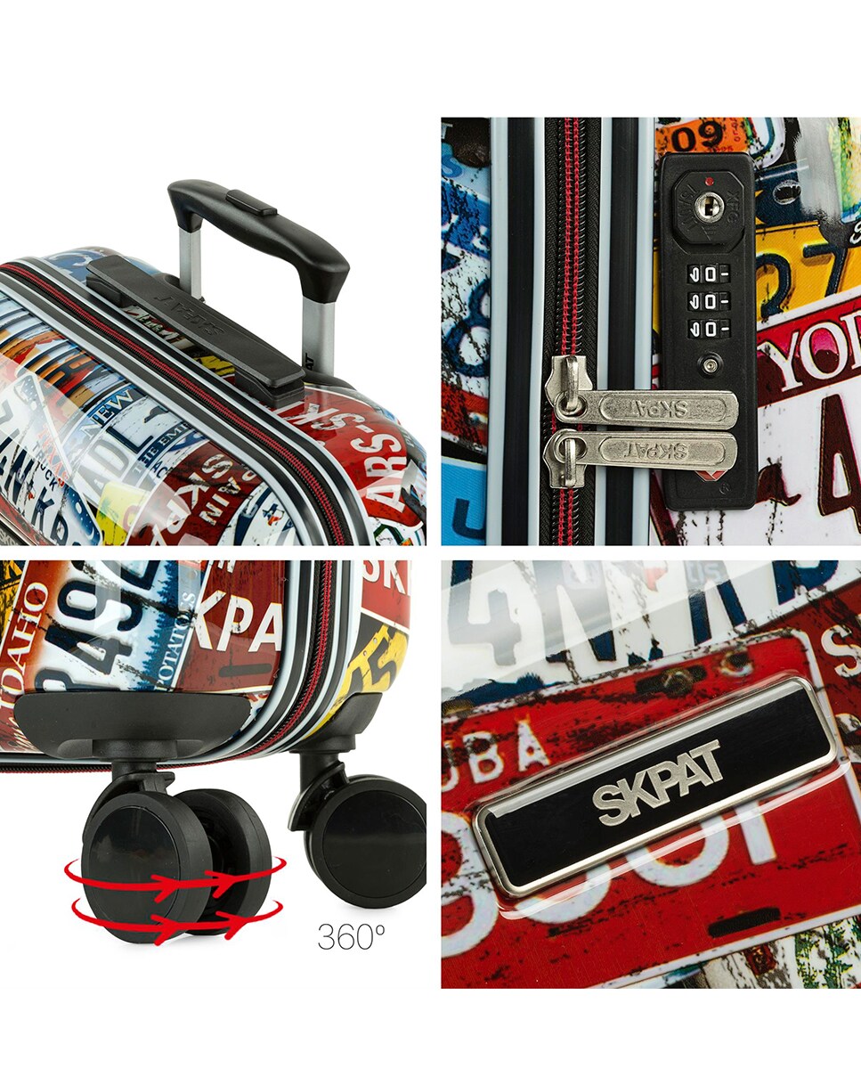 Mala de Cabine Juvenil Rígida City com Capacidade de 38 L Multicolor-4