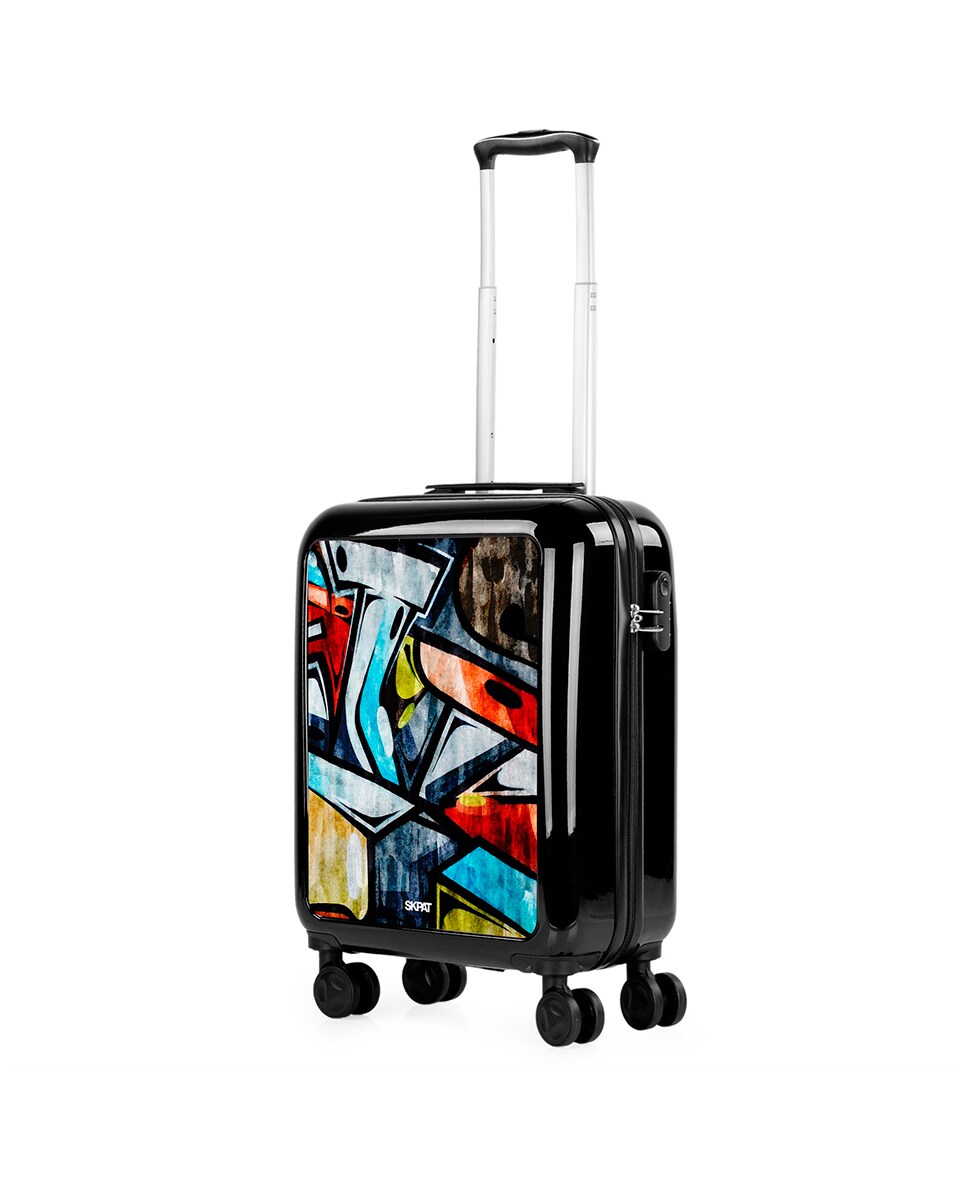 Mala Pequena Summer em Preto-grafitti Rígida de Policarbonato com Capacidade 40 L Preto-2