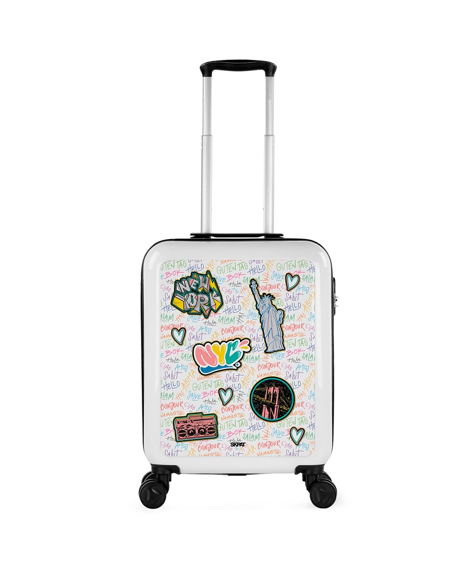 Imagem 0 de Mala Pequena Summer em Branco-nyc Rígida de Policarbonato com Capacidade 40 L