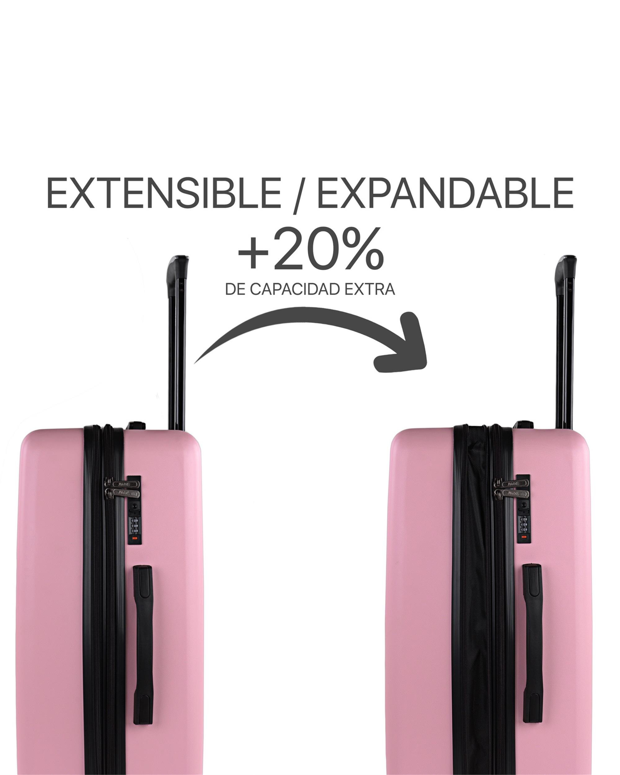 Conjunto de Malas de Cabine, Média e Grande Lisboa Rígidas com Capacidade de 230 Litros Rosa-5