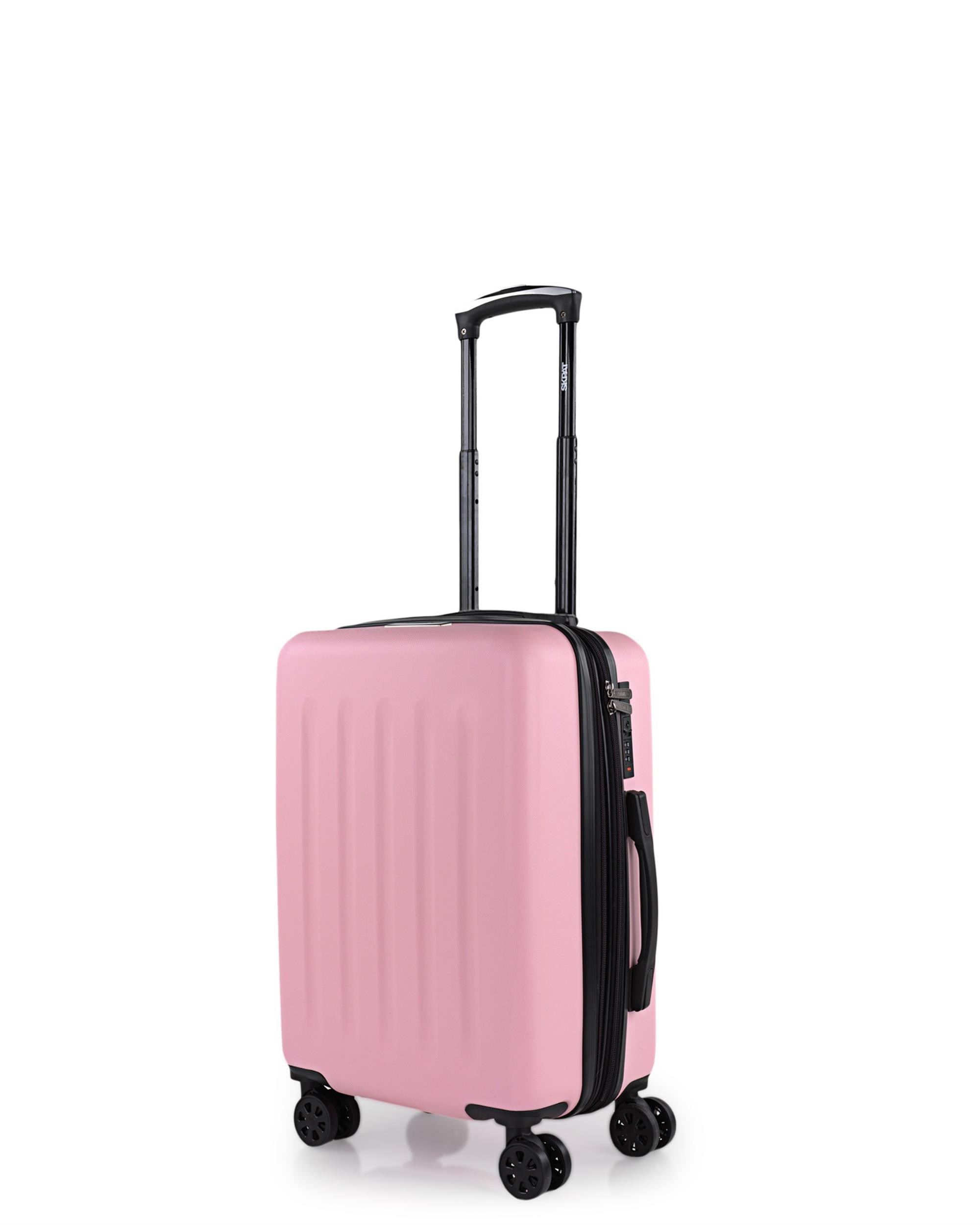 Mala de Cabine Expandível Lisboa Rígida Extensível com Capacidade de 50 Litros Rosa-2