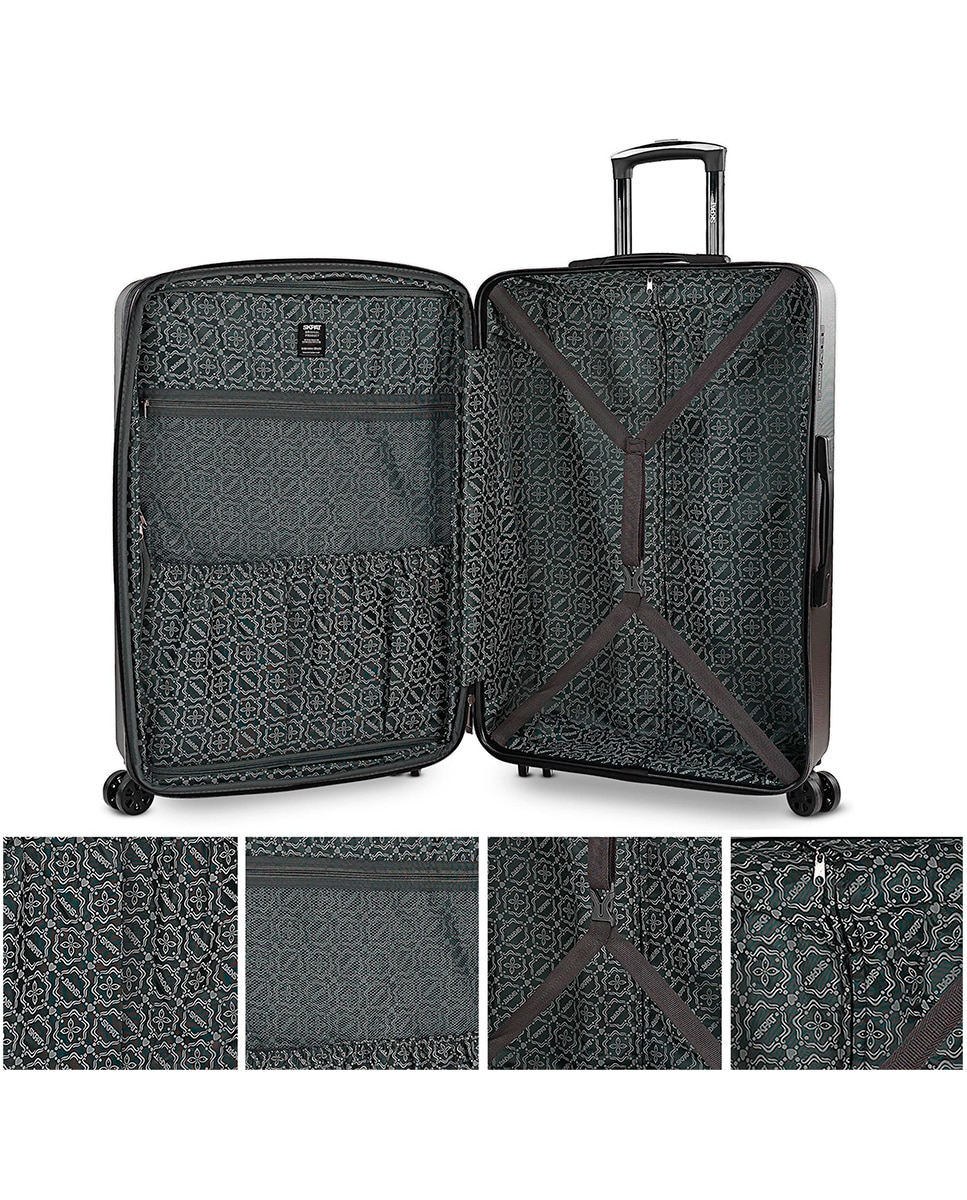 Conjunto de Malas (cabine e Grande) Lisboa Rígidas com Capacidade de 97l Cinzento-escuro-6