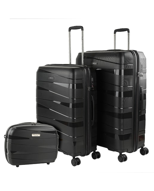 Imagem 0 de Conjunto de Trolleys Médio, Grande e Necessaire Stuttgart Rígidos 92 L