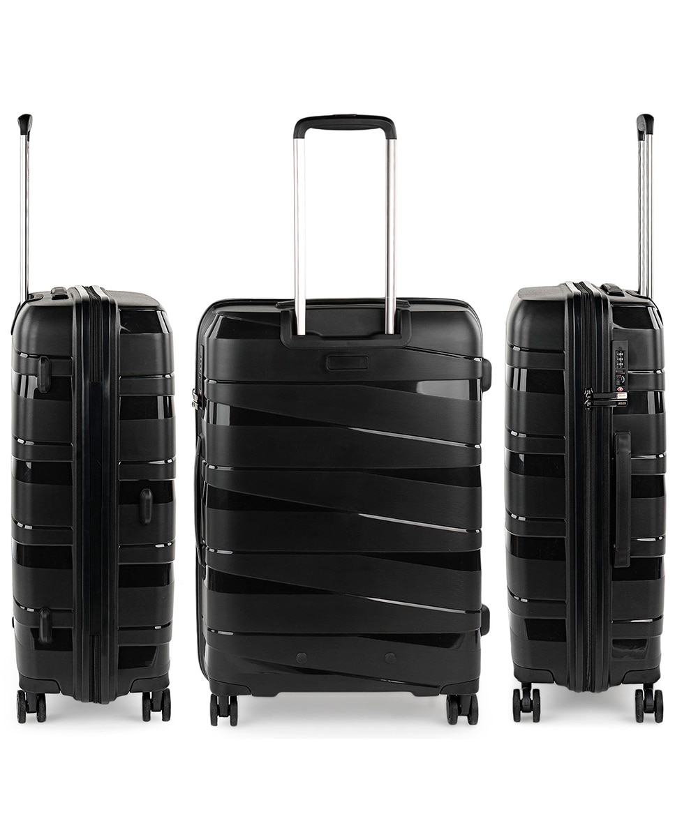Conjunto de Malas Média, Grande e Necessaire Rígidas Stuttgart Preto-2