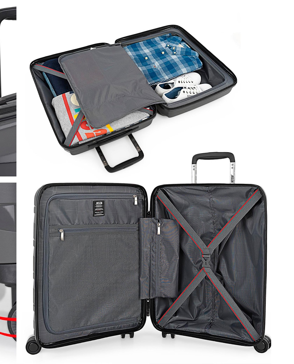 Conjunto de Malas Média, Grande e Necessaire Rígidas Stuttgart Preto-3