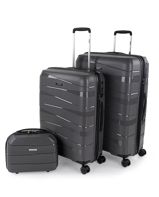 Imagem 0 de Conjunto de Trolleys Médio, Grande e Necessaire Stuttgart Rígidos 92 L