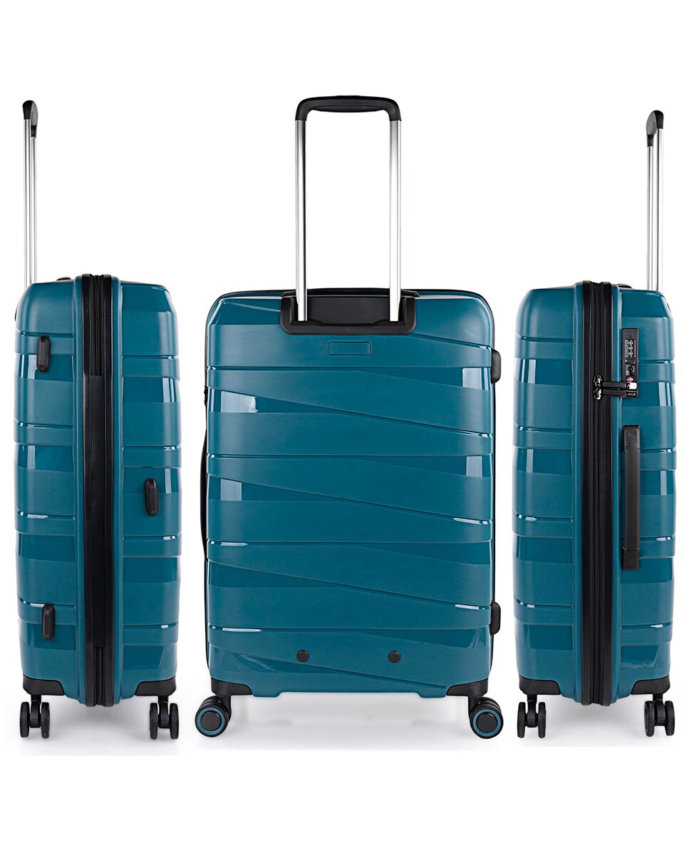 Conjunto de Malas Média, Grande e Necessaire Rígidas Stuttgart Metalizado-2