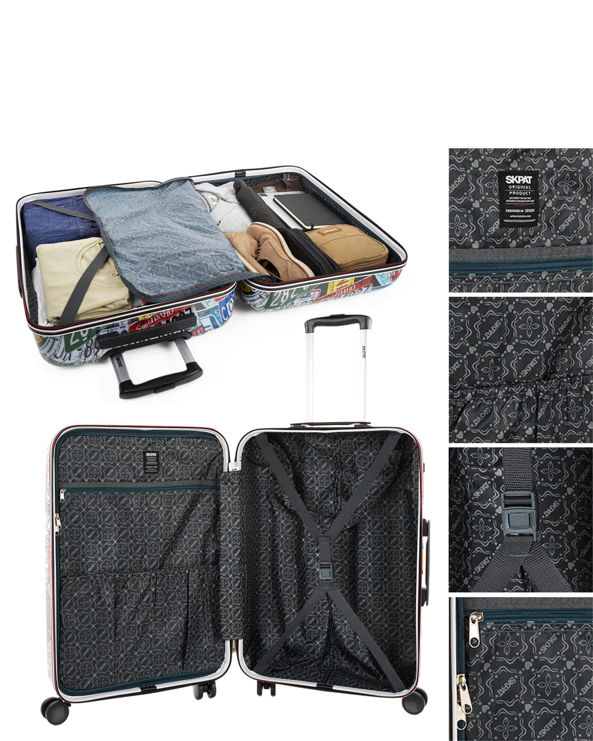 Conjunto de Malas (cabine e Média) Rígidas City com Capacidade de 99,5 L Preto-3