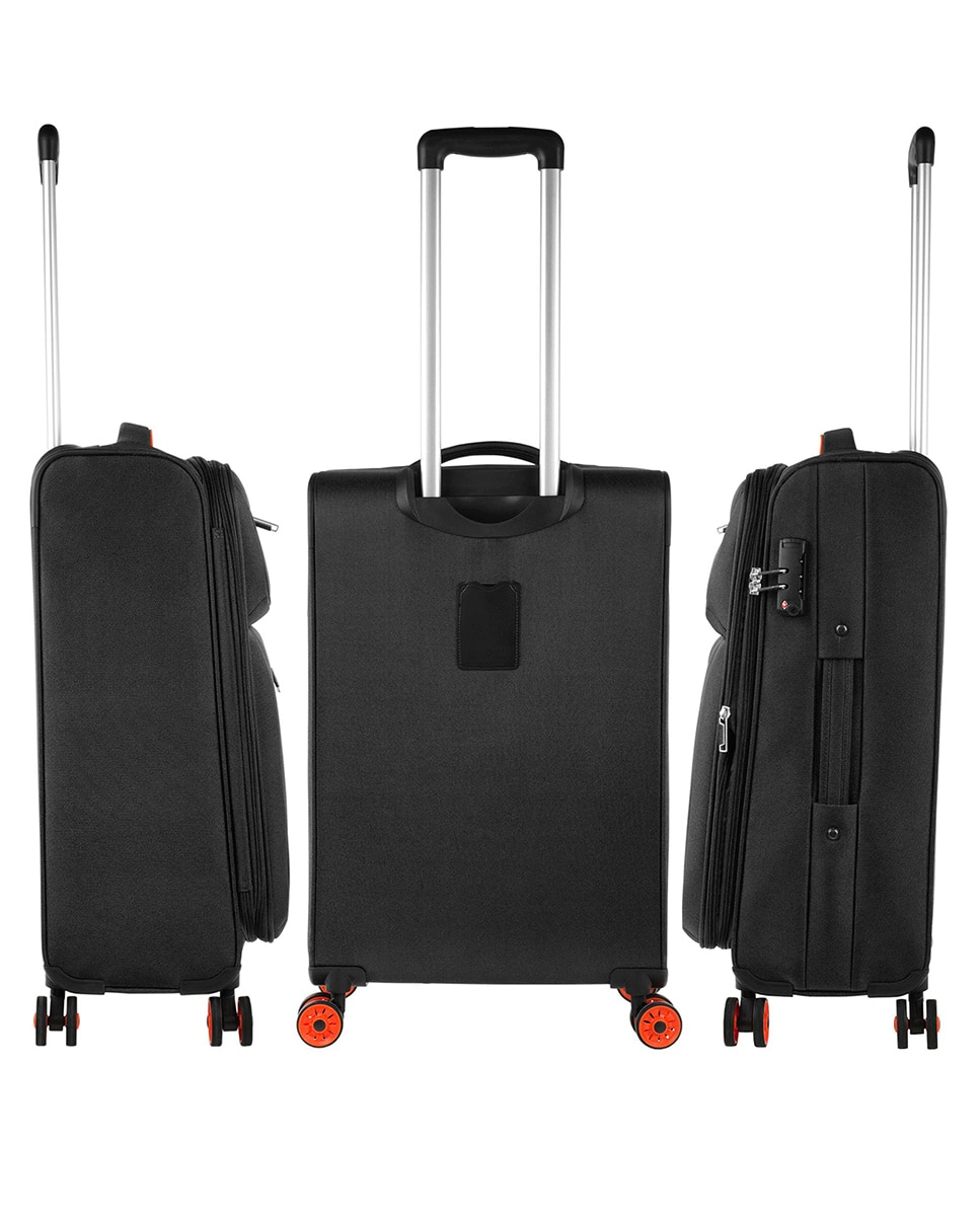 Conjunto de Malas (cabine, Média e Grande) Colchester Macias com Capacidade de 90l Preto-2