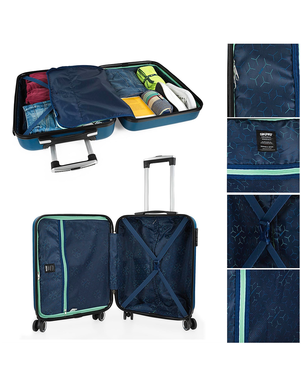 Mala de Cabine Nantes Rígida com Capacidade 35 L Azul-turquesa-4