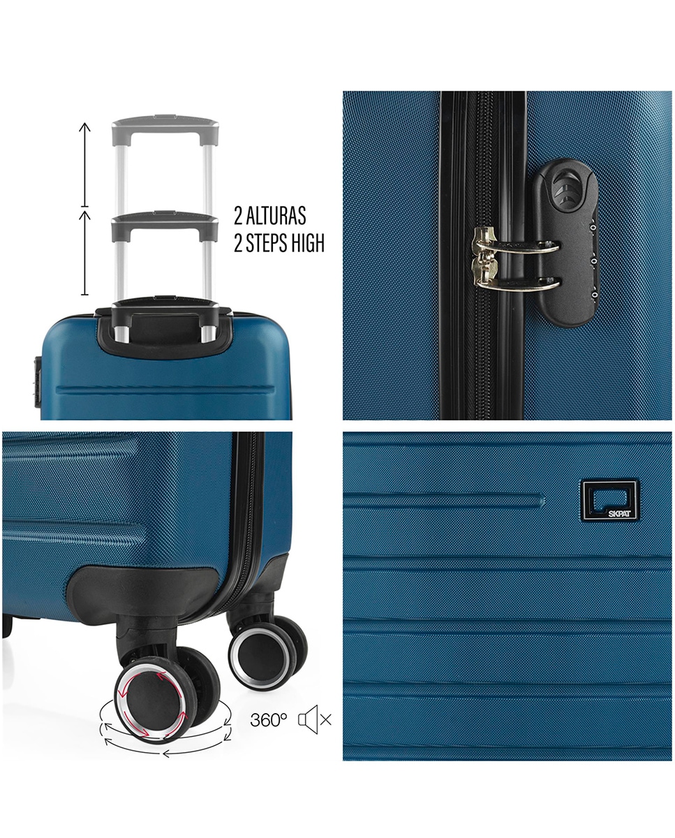 Mala de Cabine Nantes Rígida com Capacidade 35 L Azul-turquesa-5