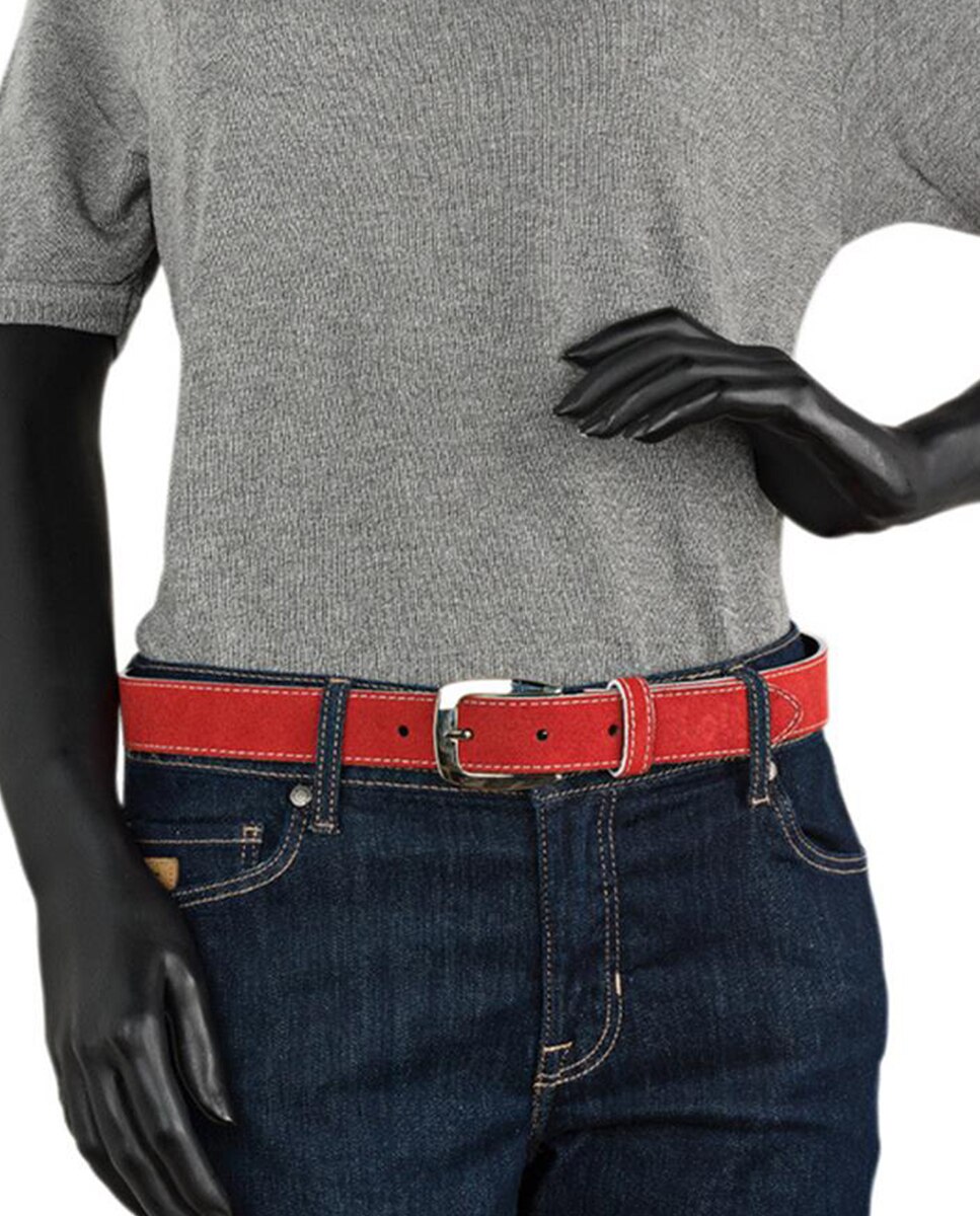 Cinto de Pele em Vermelho Vermelho-5