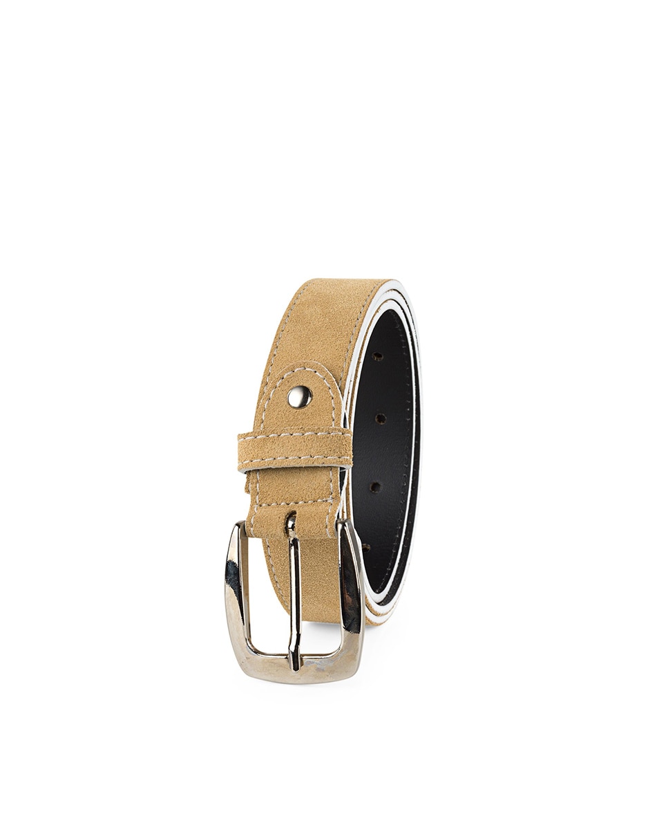 Cinto de Pele em Bege Bege-2