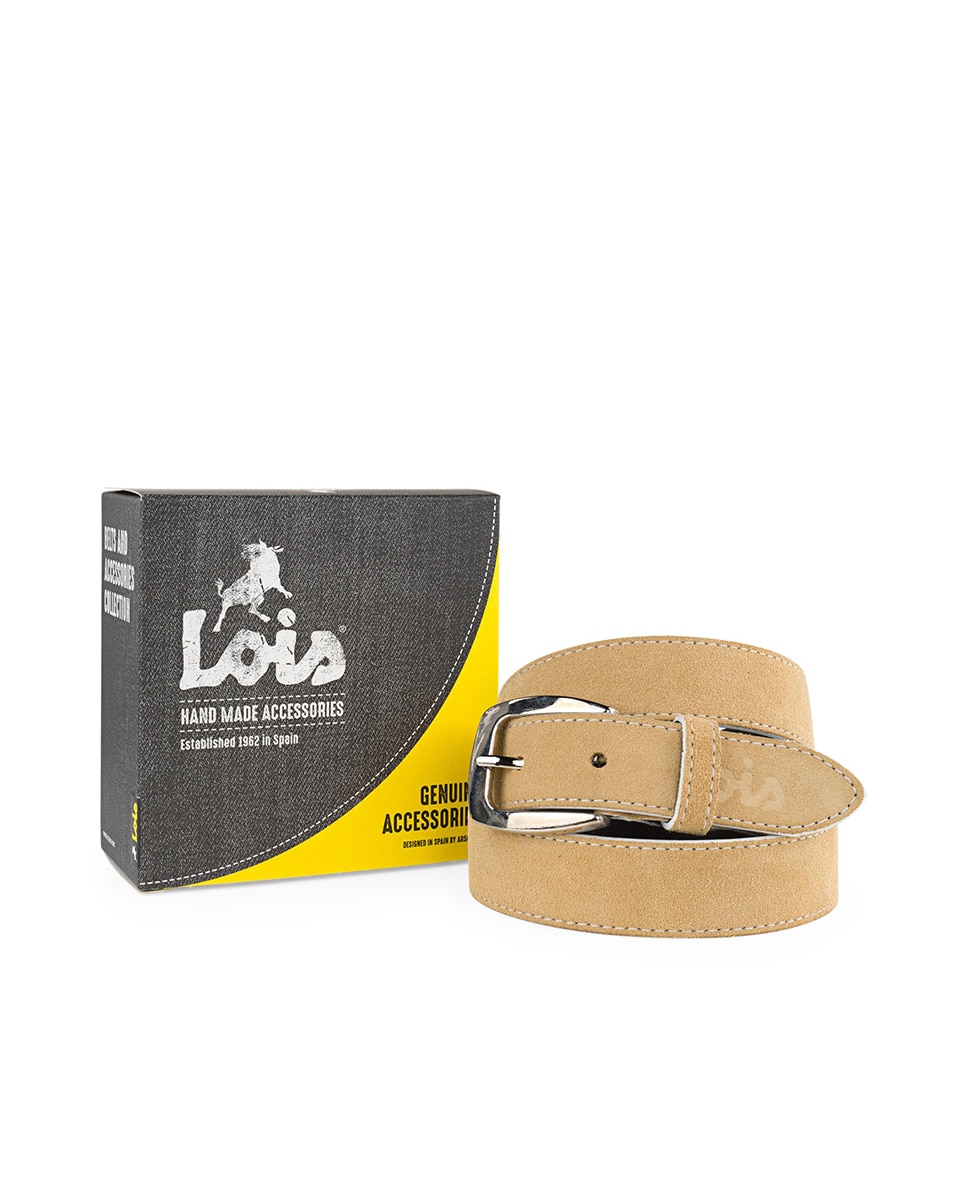 Cinto de Pele em Bege Bege-3