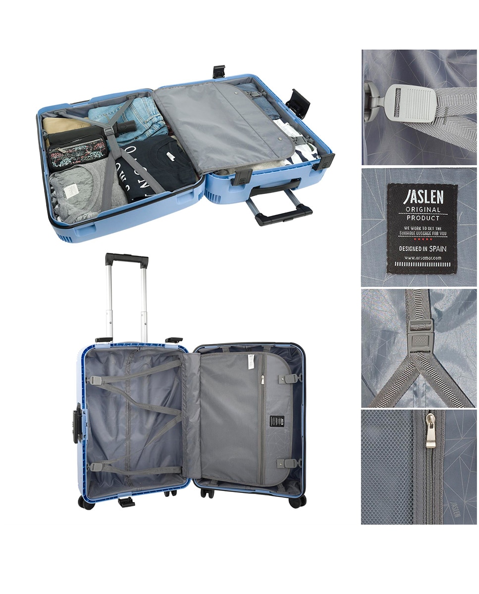 Mala Média Orleans Rígida com Capacidade de 58 L Azul-claro-4