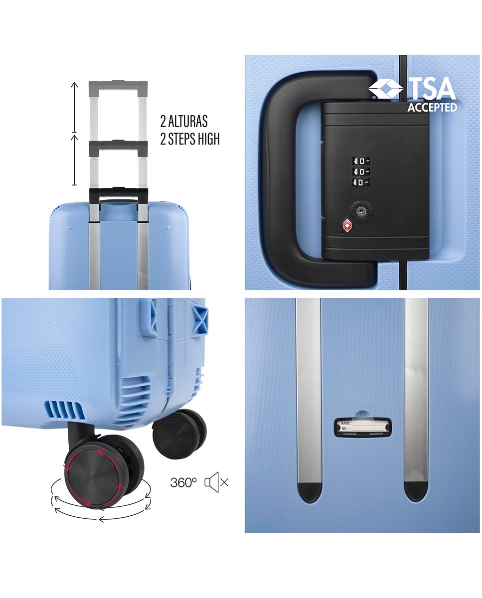 Mala Média Orleans Rígida com Capacidade de 58 L Azul-claro-5