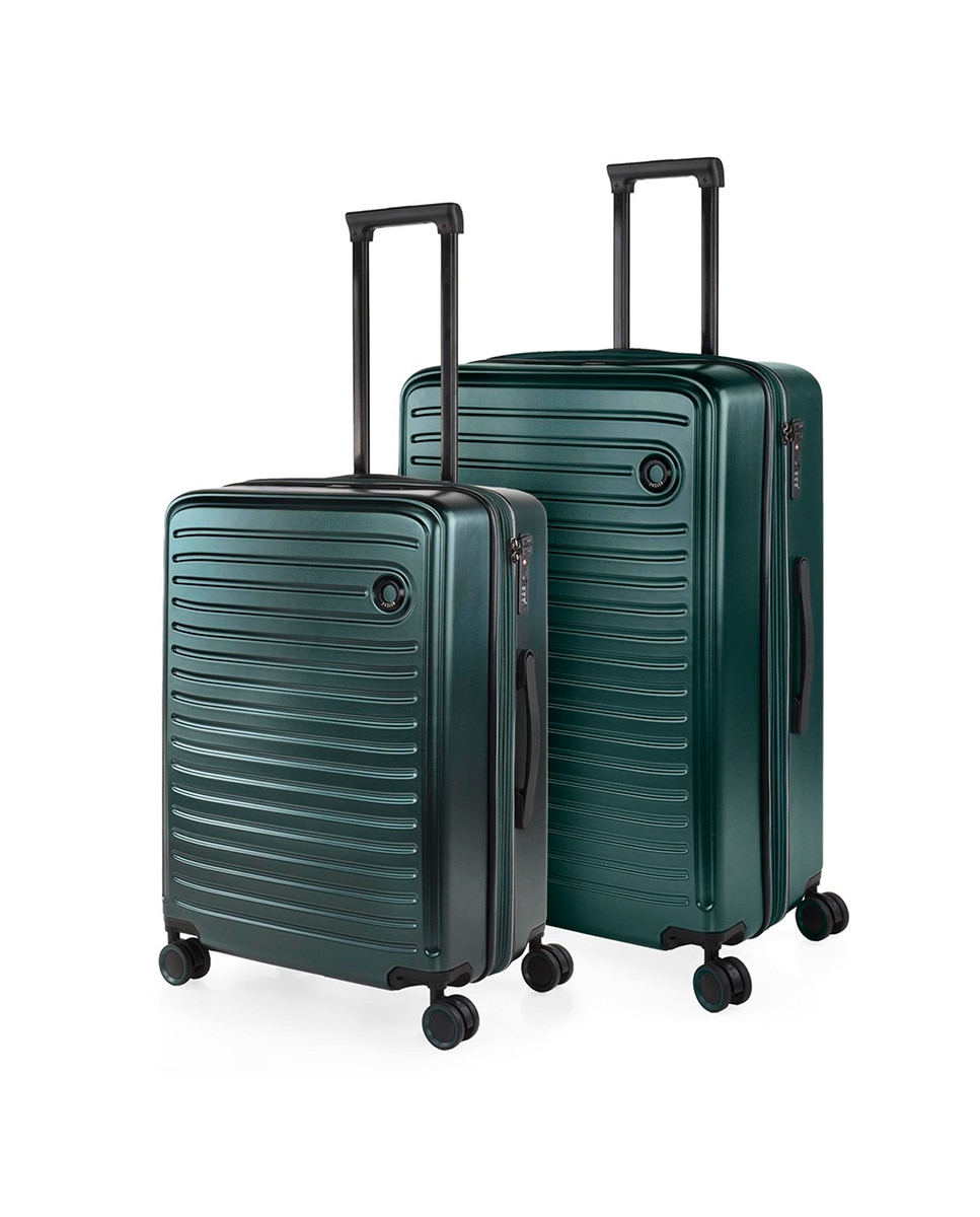 Conjunto de Malas (média e Grande) Padua Rígidas com Capacidade de 99 L Verde-1