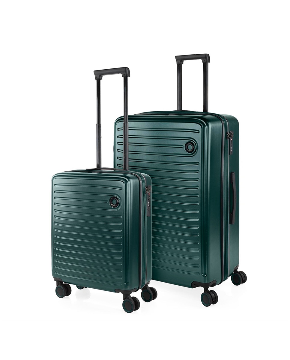 Conjunto de Malas (cabine e Grande) Padua Rígidas com Capacidade de 99 L Verde-escuro-1