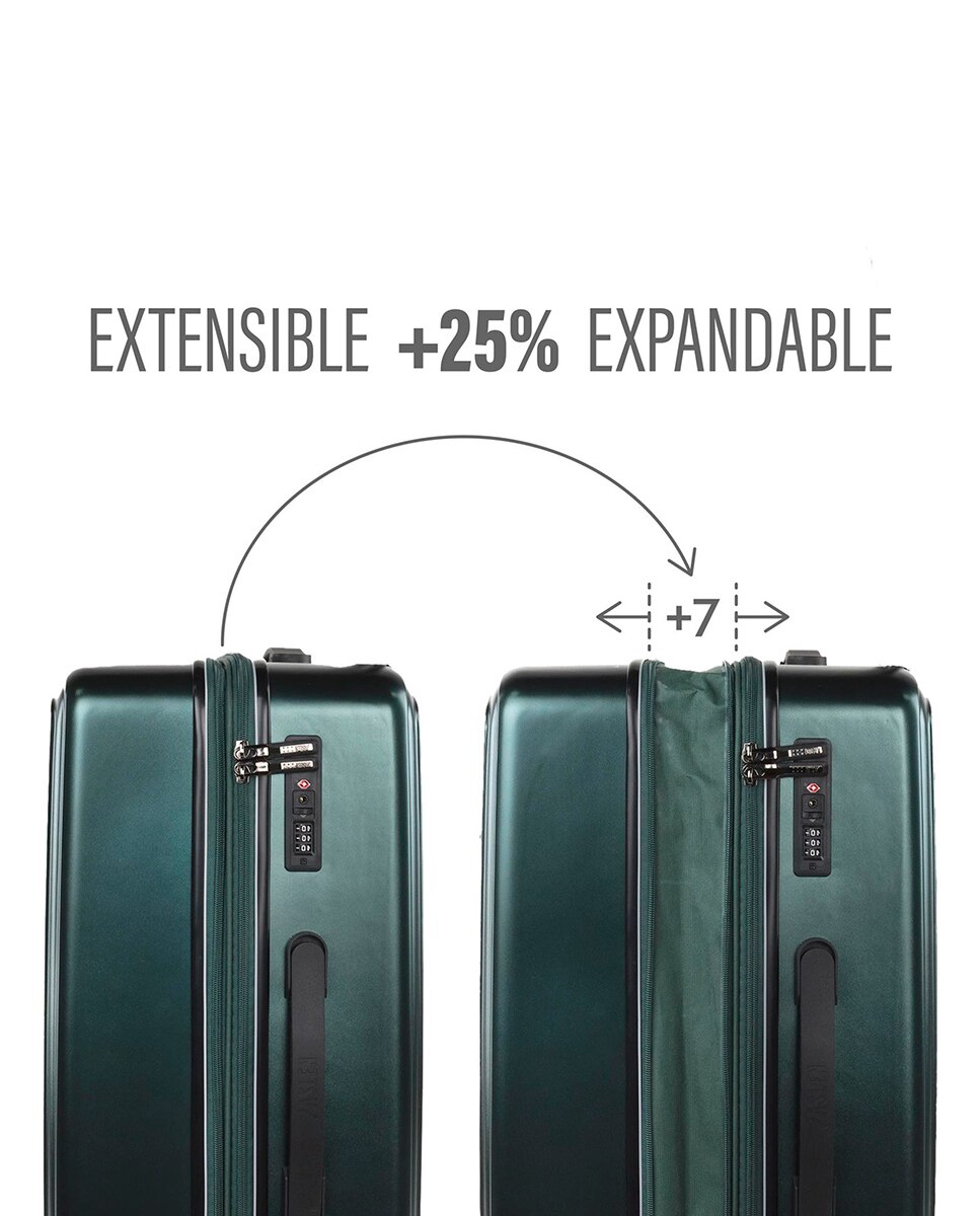 Conjunto de Malas (cabine e Grande) Padua Rígidas com Capacidade de 99 L Verde-escuro-4