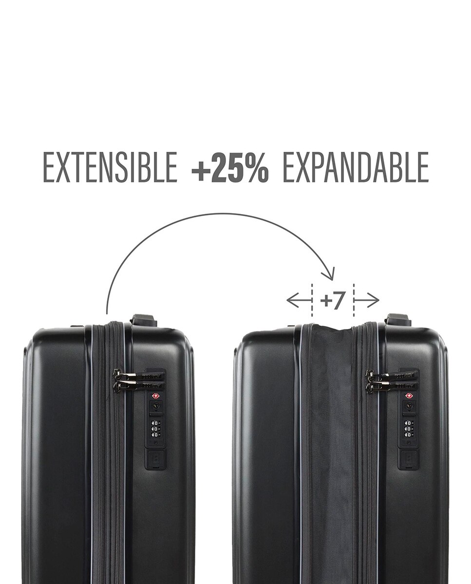 Conjunto de Malas (necessaire, Cabine e Média) Padua Rígidas com Capacidade de 68 L Preto-3