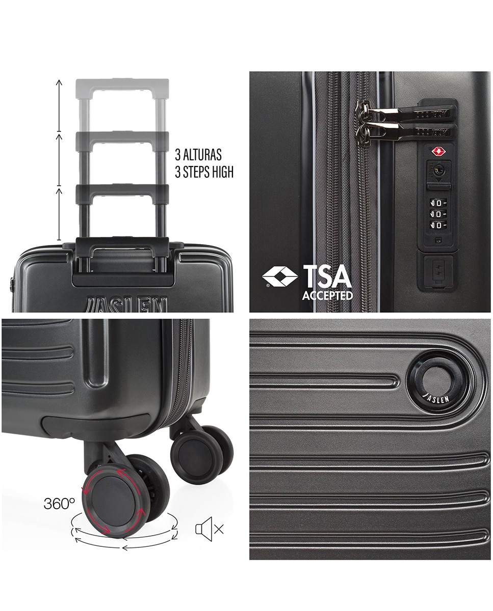 Conjunto de Malas (necessaire e Média) Padua Rígidas com Capacidade de 68 L Preto-2