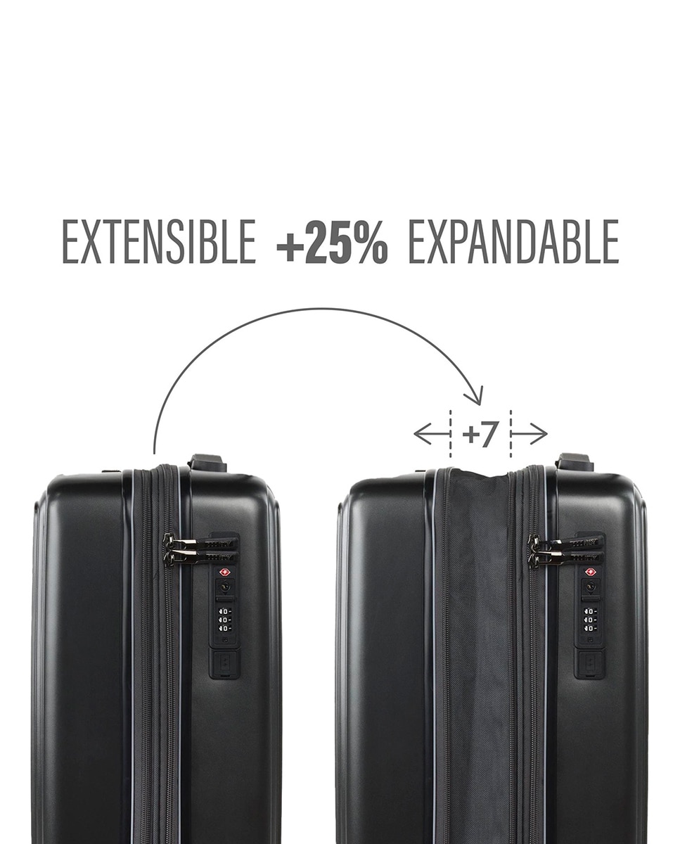 Conjunto de Malas (necessaire e Média) Padua Rígidas com Capacidade de 68 L Preto-3