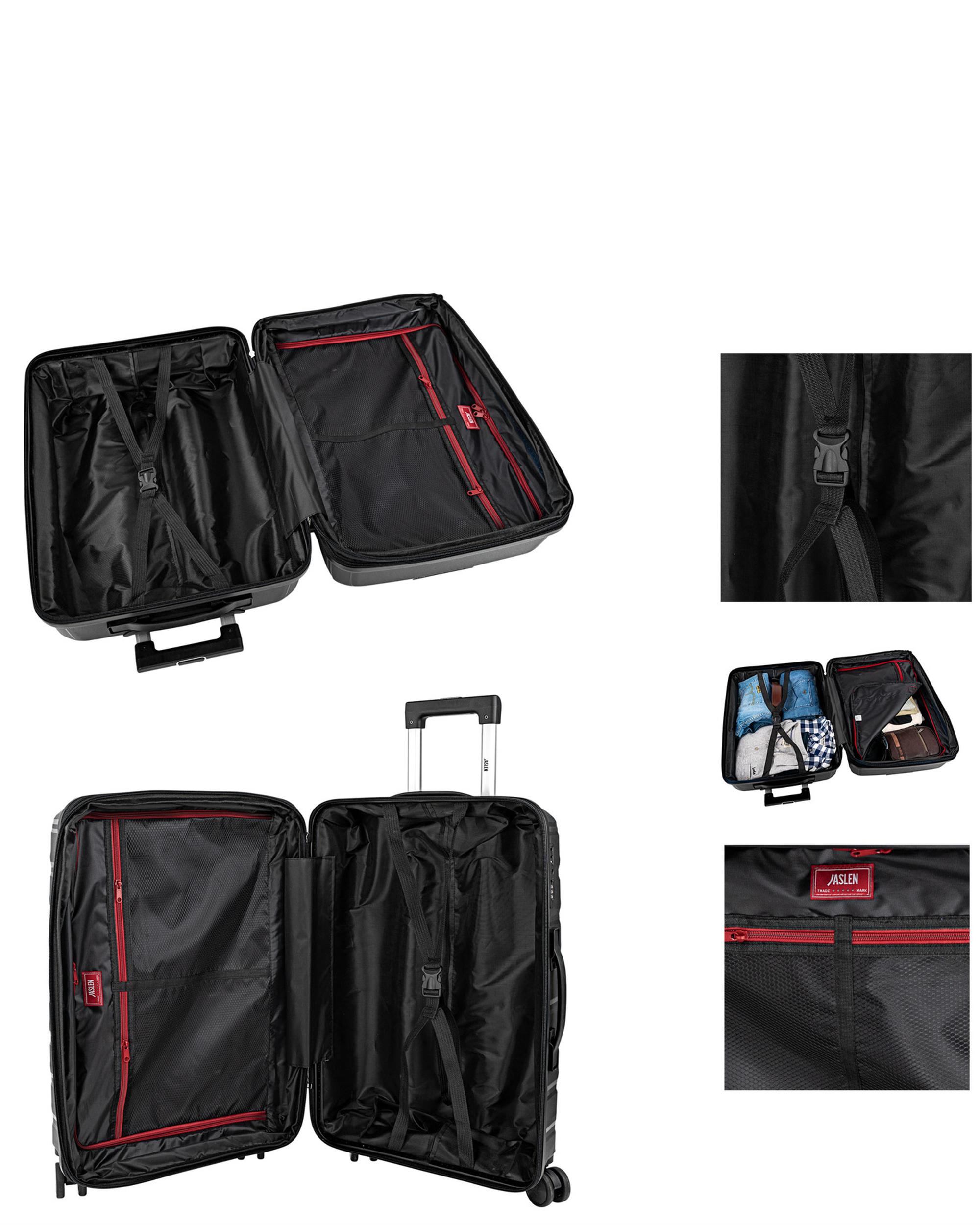 Conjunto de Malas (média e Grande) Varese Rígidas com Capacidade de 95 L Preto-3
