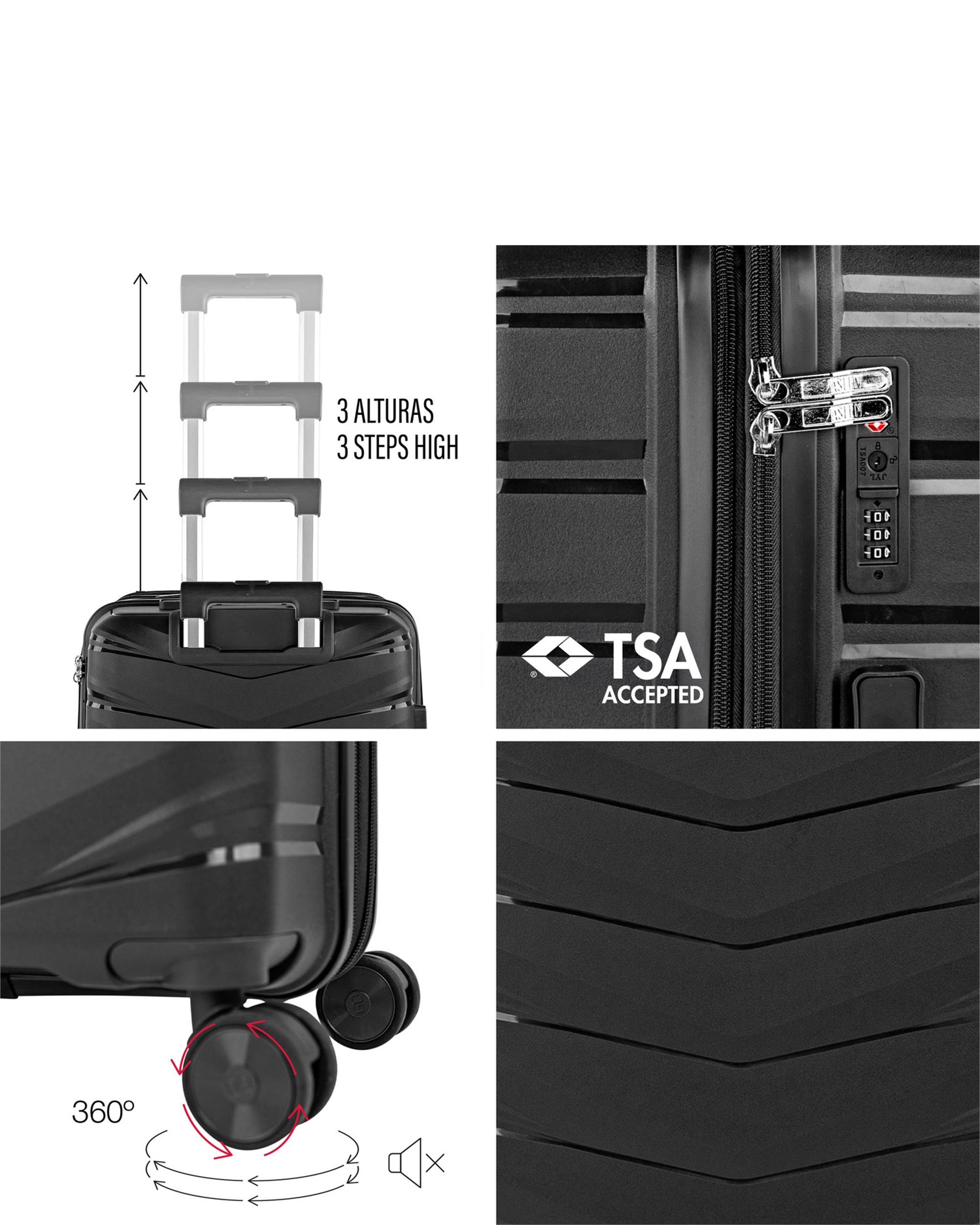 Conjunto de Malas (média e Grande) Varese Rígidas com Capacidade de 95 L Preto-4