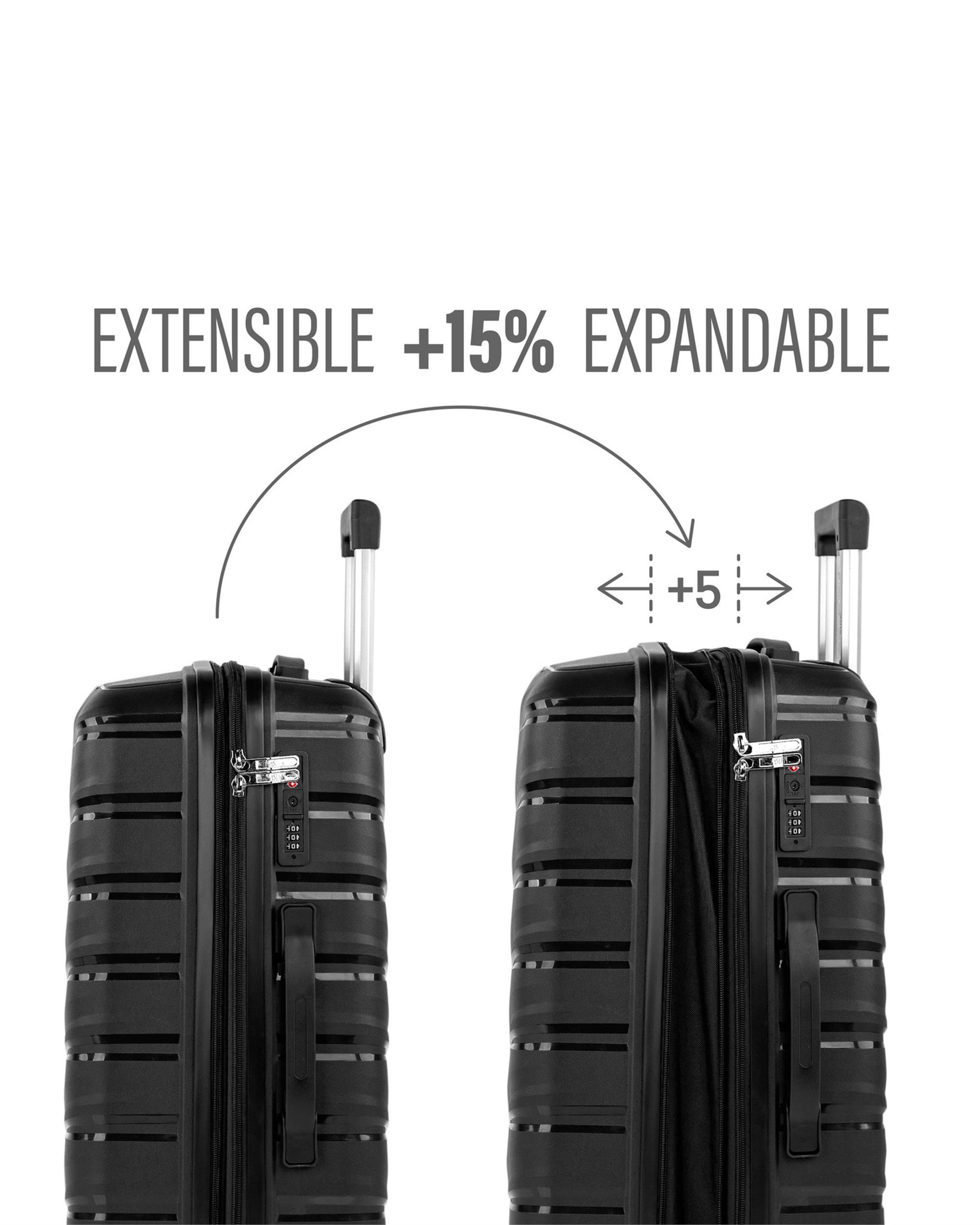Conjunto de Malas (necessaire e Média) Varese Rígidas com Capacidade de 72 L Preto-6