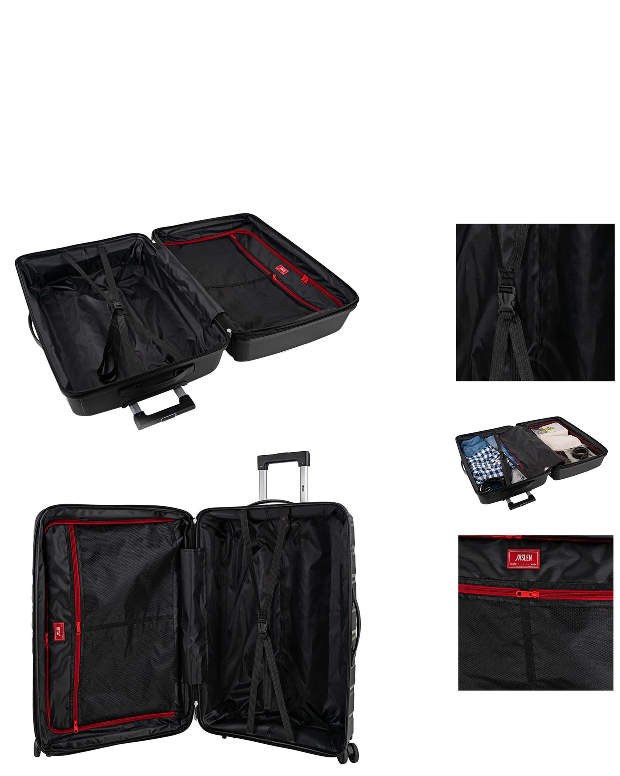 Conjunto de Malas (necessaire e Grande) Varese Rígidas com Capacidade de 95 L Preto-3