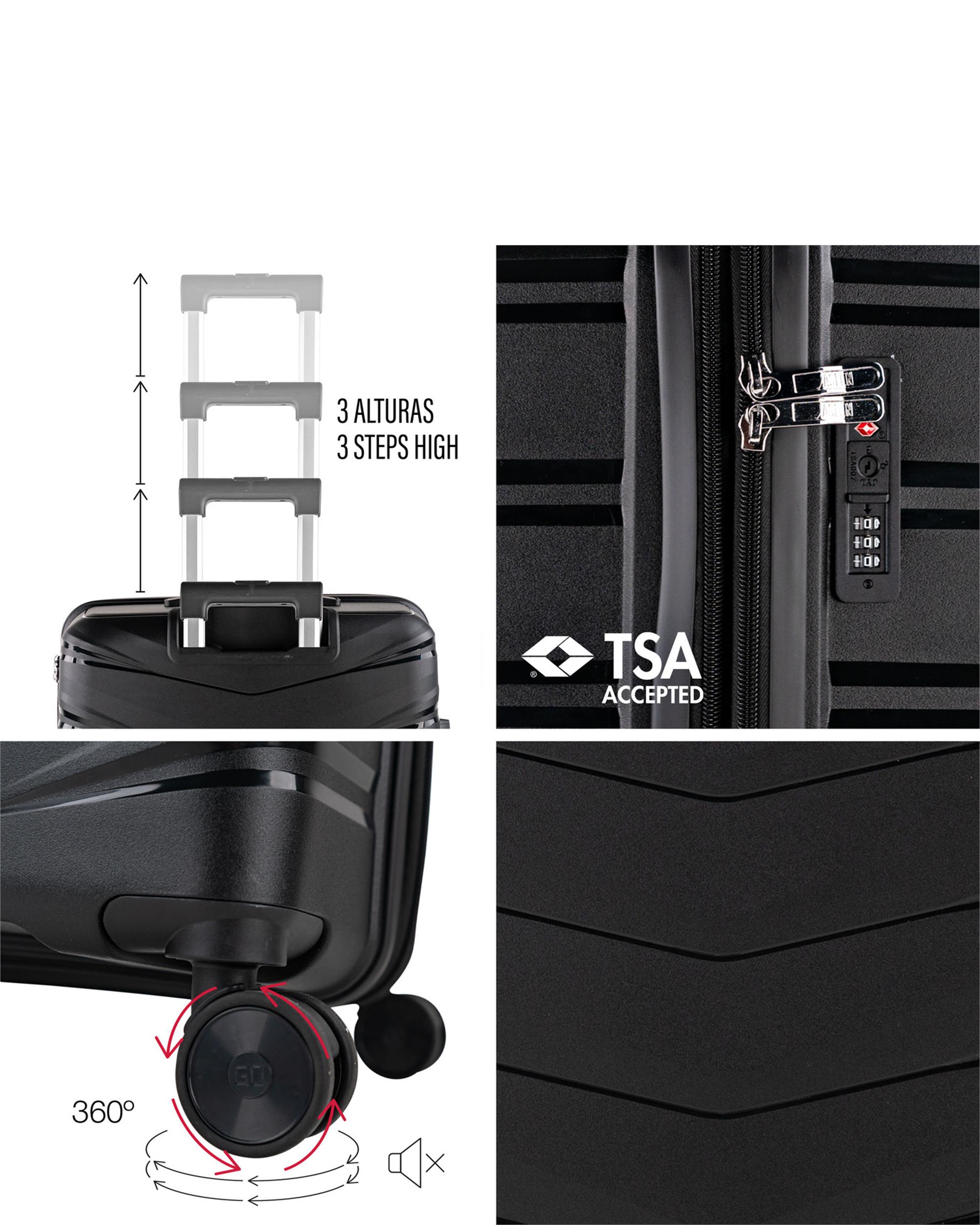 Conjunto de Malas (necessaire e Grande) Varese Rígidas com Capacidade de 95 L Preto-4