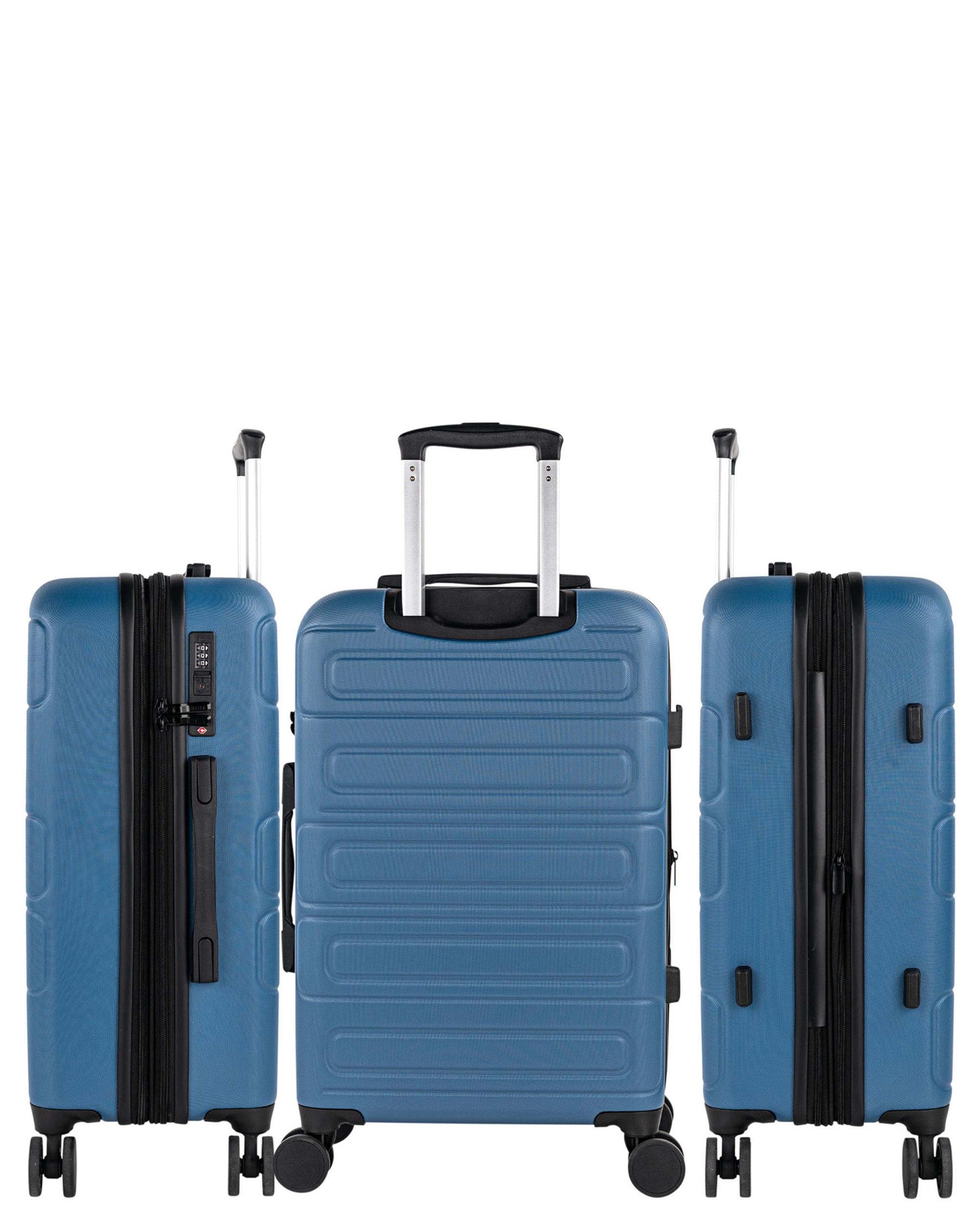 Conjunto de Malas (cabine e Média) Toulouse Rígidas com Capacidade de 89 L Azul-2